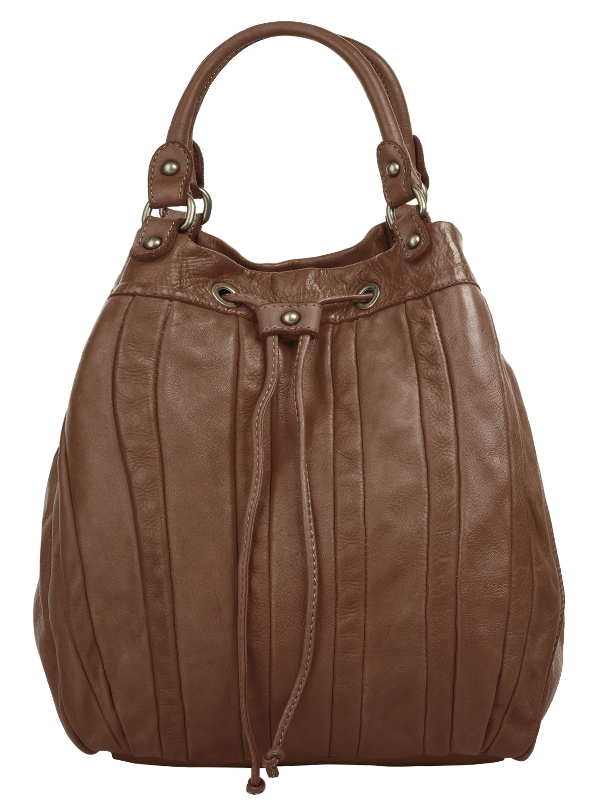 Shopper, echt Leder, Made in Italy, Gr. B/H/T: 32 cm x 27 cm x 16 cm onesize, cognac