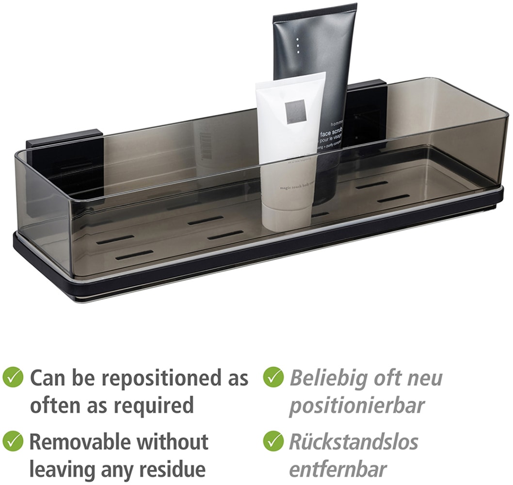WENKO Duschablage »Vacuum-Loc® Modell Quadro«, aus Kunststoff, Edelstahl-Halterung, Befestigen ohne Bohren
