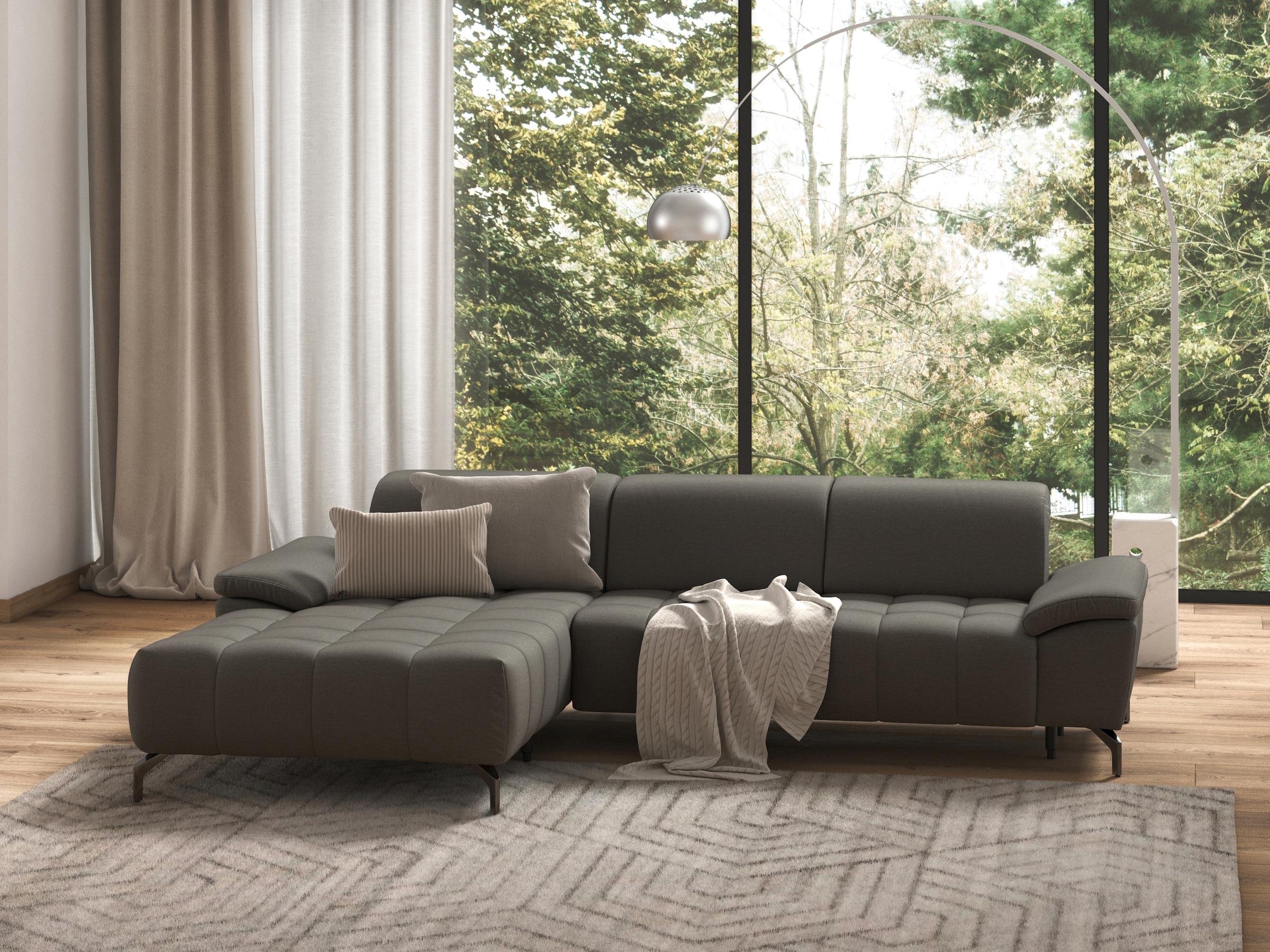 sit&more Ecksofa »Cool L-Form«, wahlweise mit Kopfteilverstellung und Vorzi günstig online kaufen