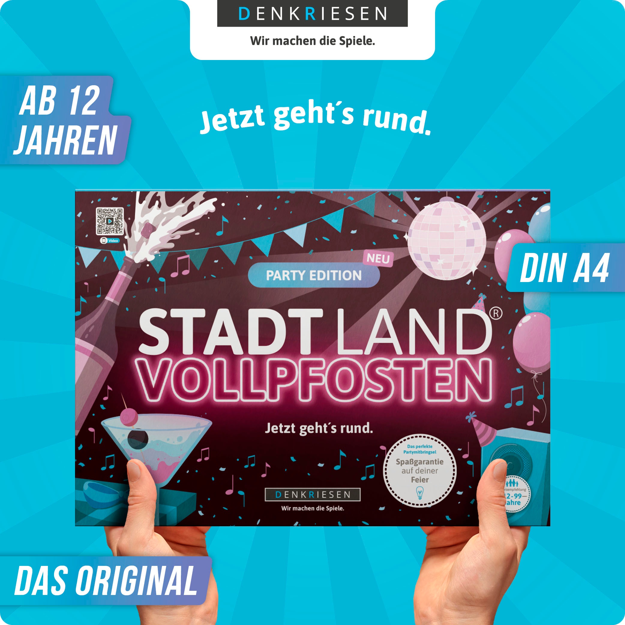Denkriesen Spiel »Stadt Land Vollpfosten® Party Edition« Spielblock; Made in Germany