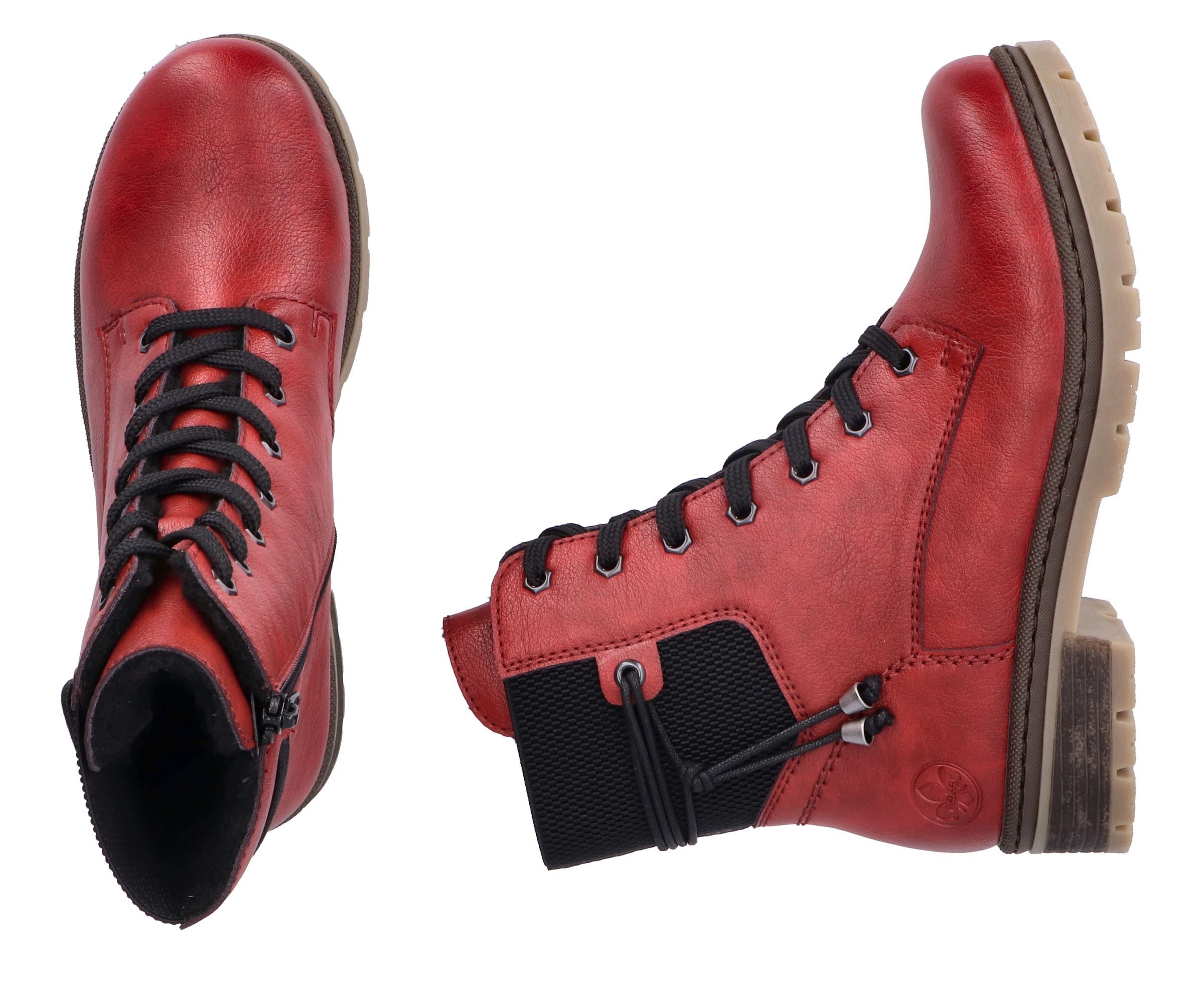 Rieker Winterstiefelette, Schnürboots, Stiefelette, Blockabsatz, mit Warmfutter