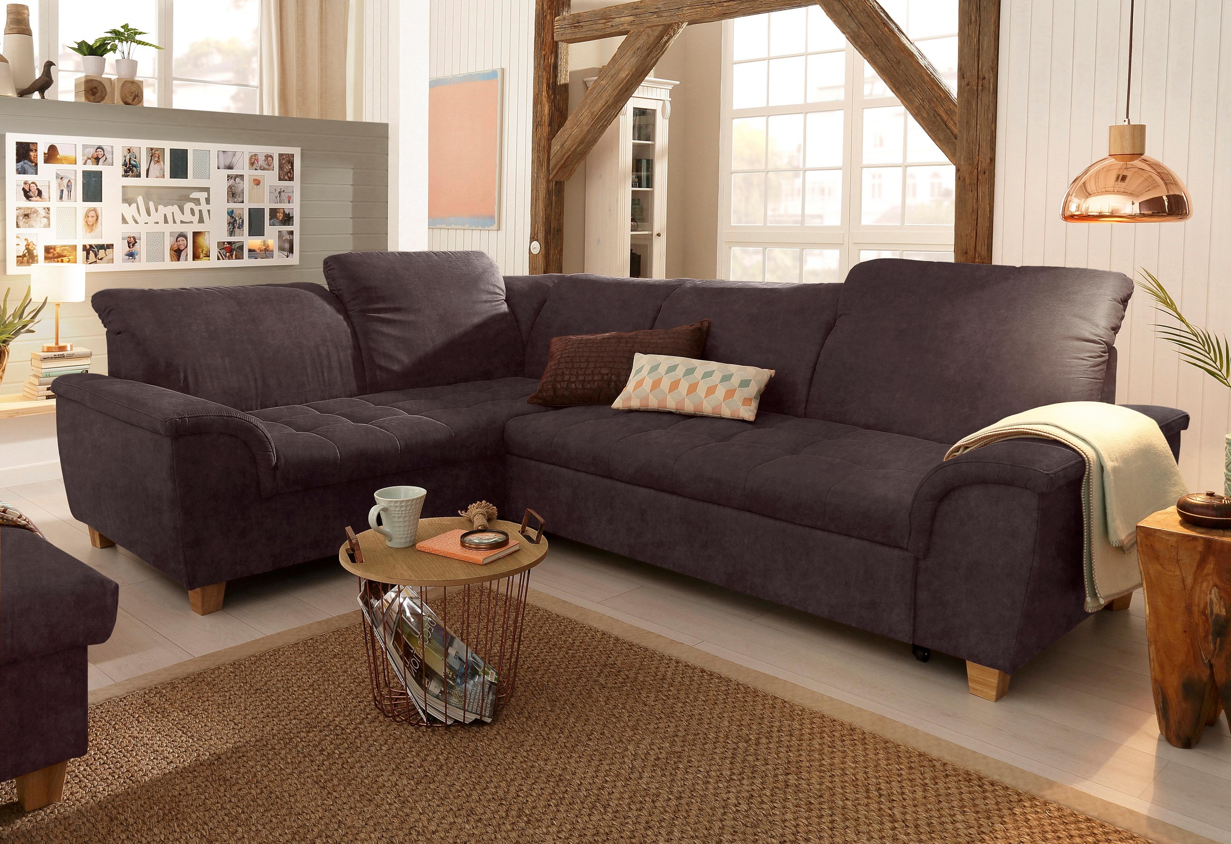 Home affaire Ecksofa »Lyla fester Sitzkomfort, bequeme Armlehnen, Breite 27 günstig online kaufen