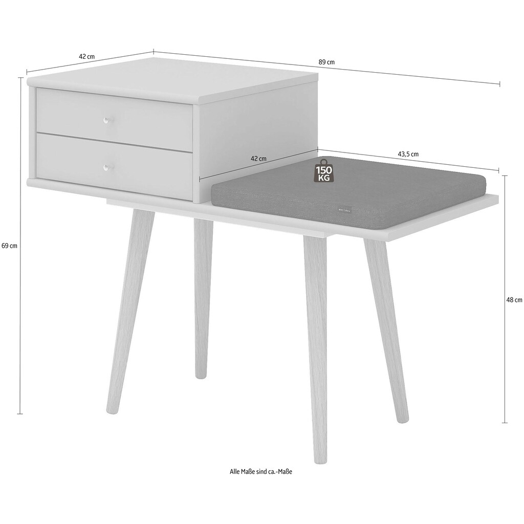 Hammel Furniture Sitzbank »Mistral Sitzhocker, Aufbewahrungsbank, Eingang Flur Foyer«