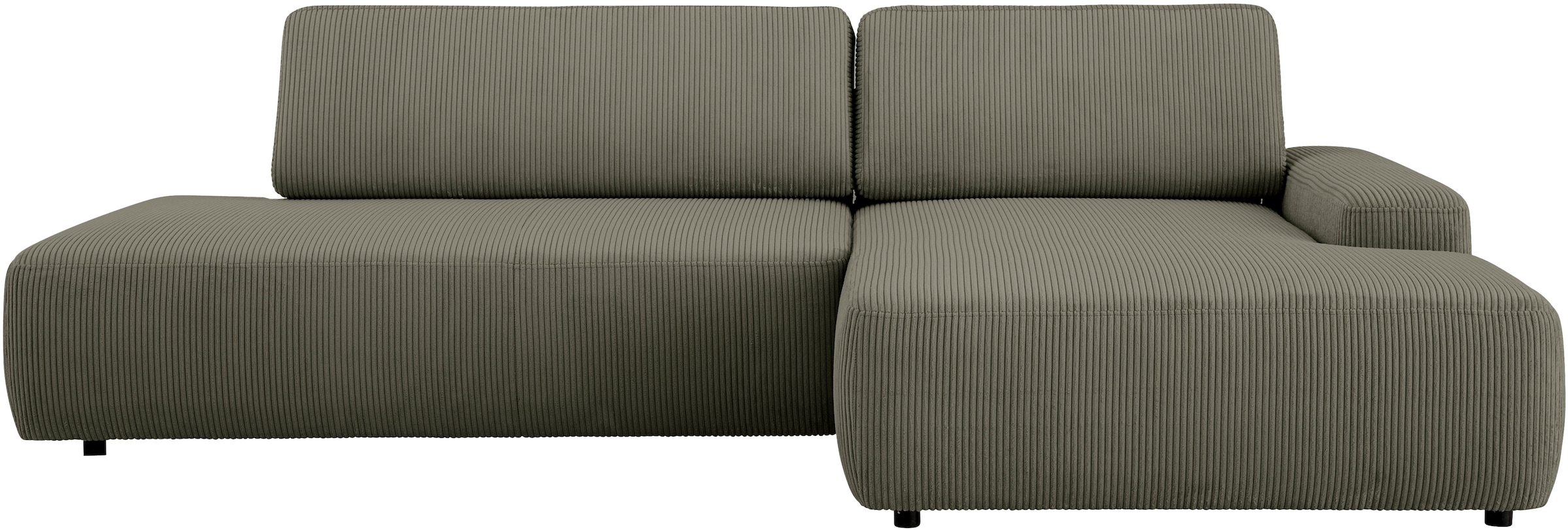 INOSIGN Ecksofa »TORGE, Schlafsofa Cord, Samtvelours u. Strukur fein, Couch in L-Form«, Schlaffunktion und Bettkasten, Liegefläche: 210x125 cm, neues Design