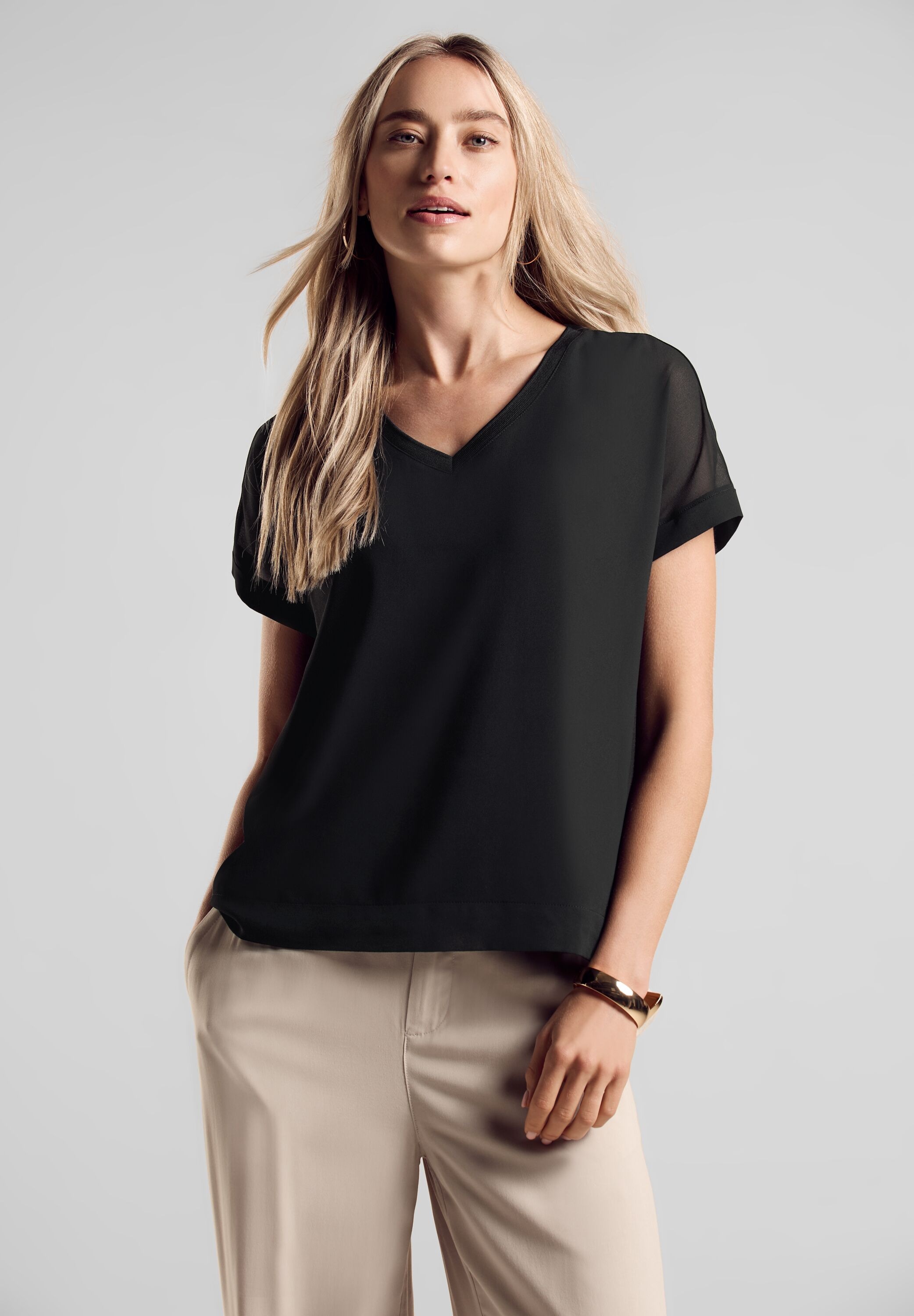 2-in-1-Top, mit Mesh-Detail