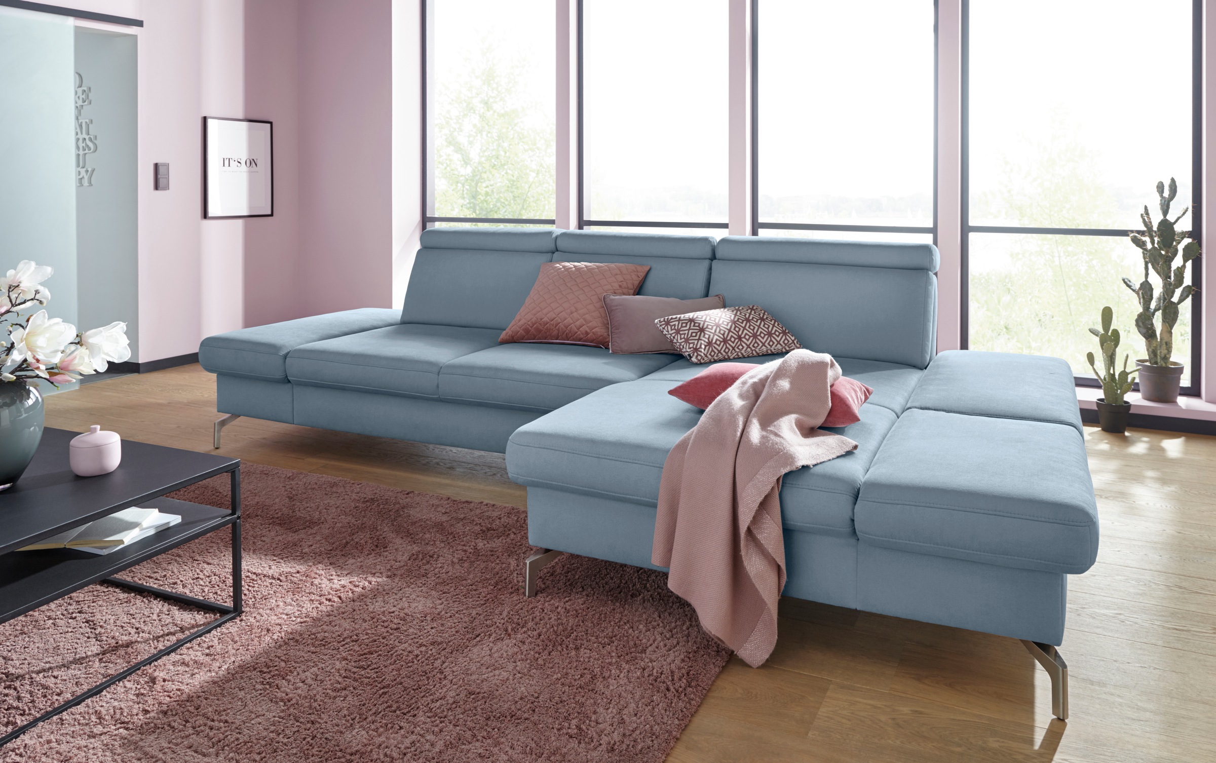 sit&more Ecksofa »Brisbane L-Form«, Fußhöhe 15 cm, inklusive Sitztiefen-, A günstig online kaufen