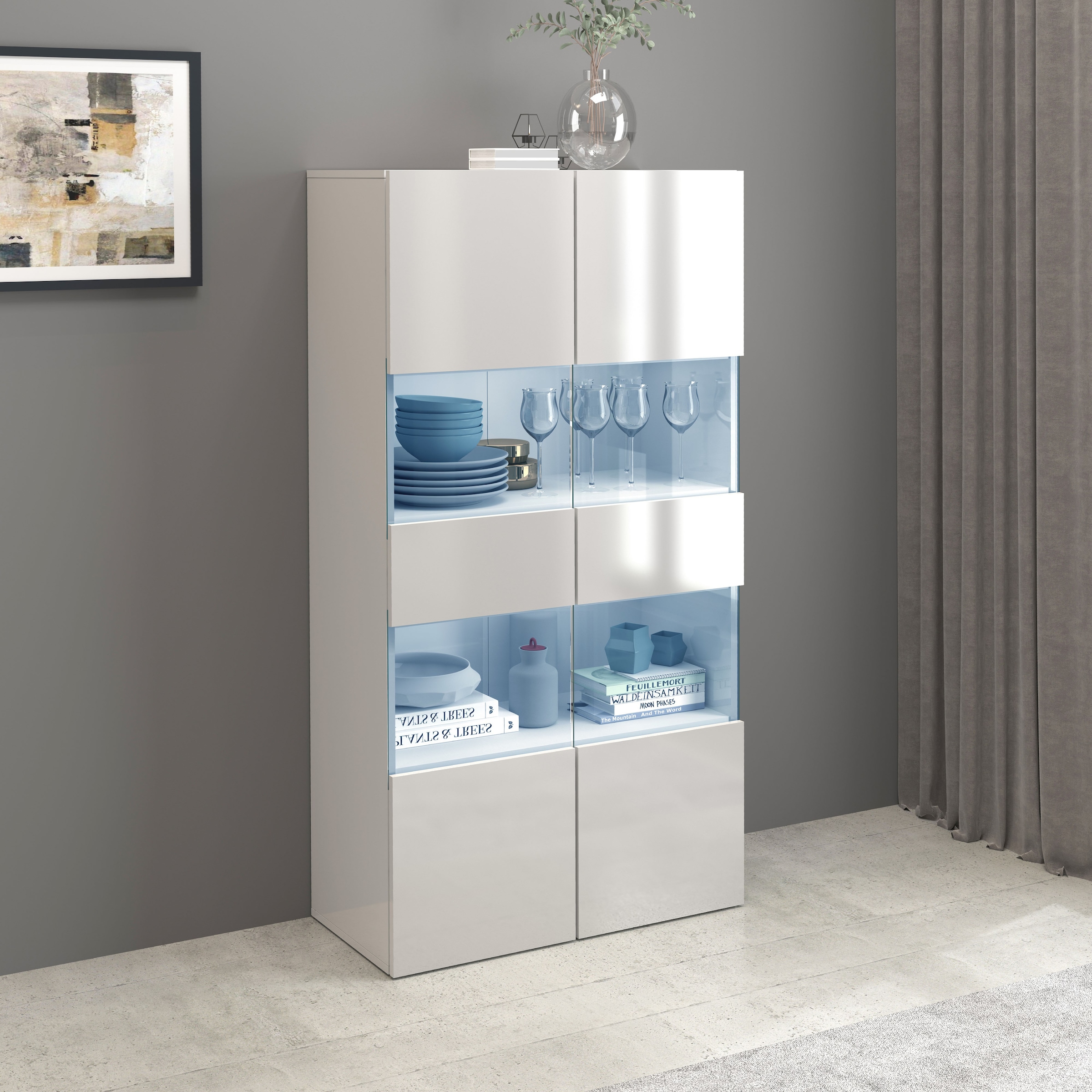 INOSIGN Vitrine »Egypt«, komplett hochglanz lackiert, 2 Glastüren