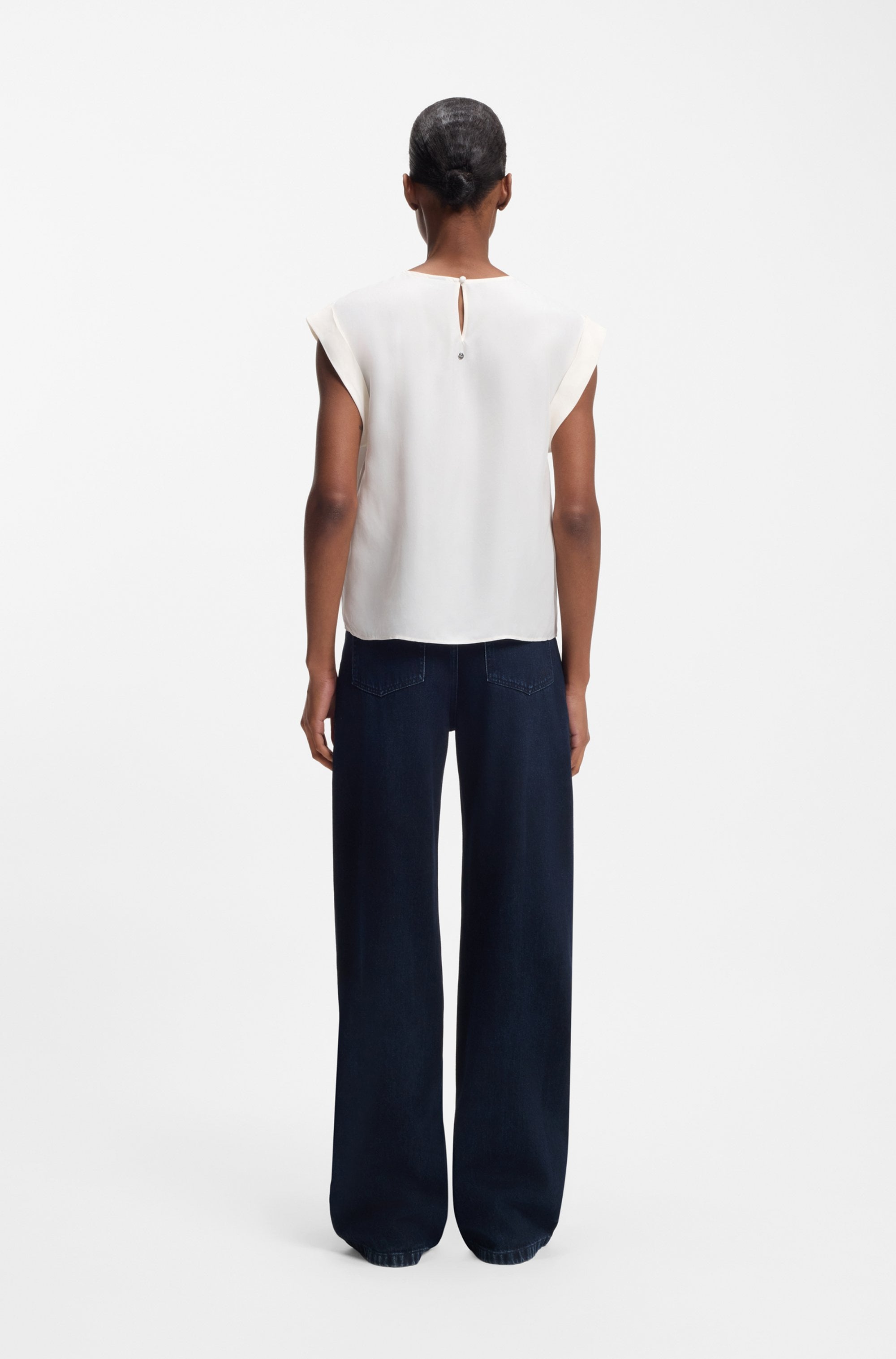 BOSS ORANGE Shirtbluse »Irnette Premium Damenmode« mit Ärmelaufschlag