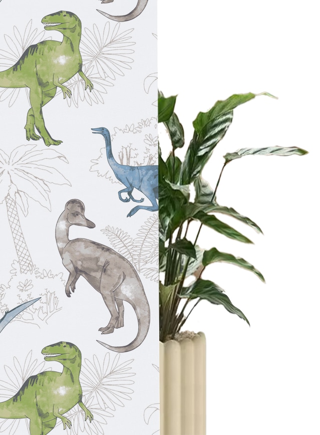 Lüttenhütt Rollo »DINO«, verdunkelnd, Blendschutz-Sichtschutz-Verdunkelung, ohne Bohren, freihängend, Fixmaß, Klemmfix, DINO, Kinderrollo -NEUHEIT!