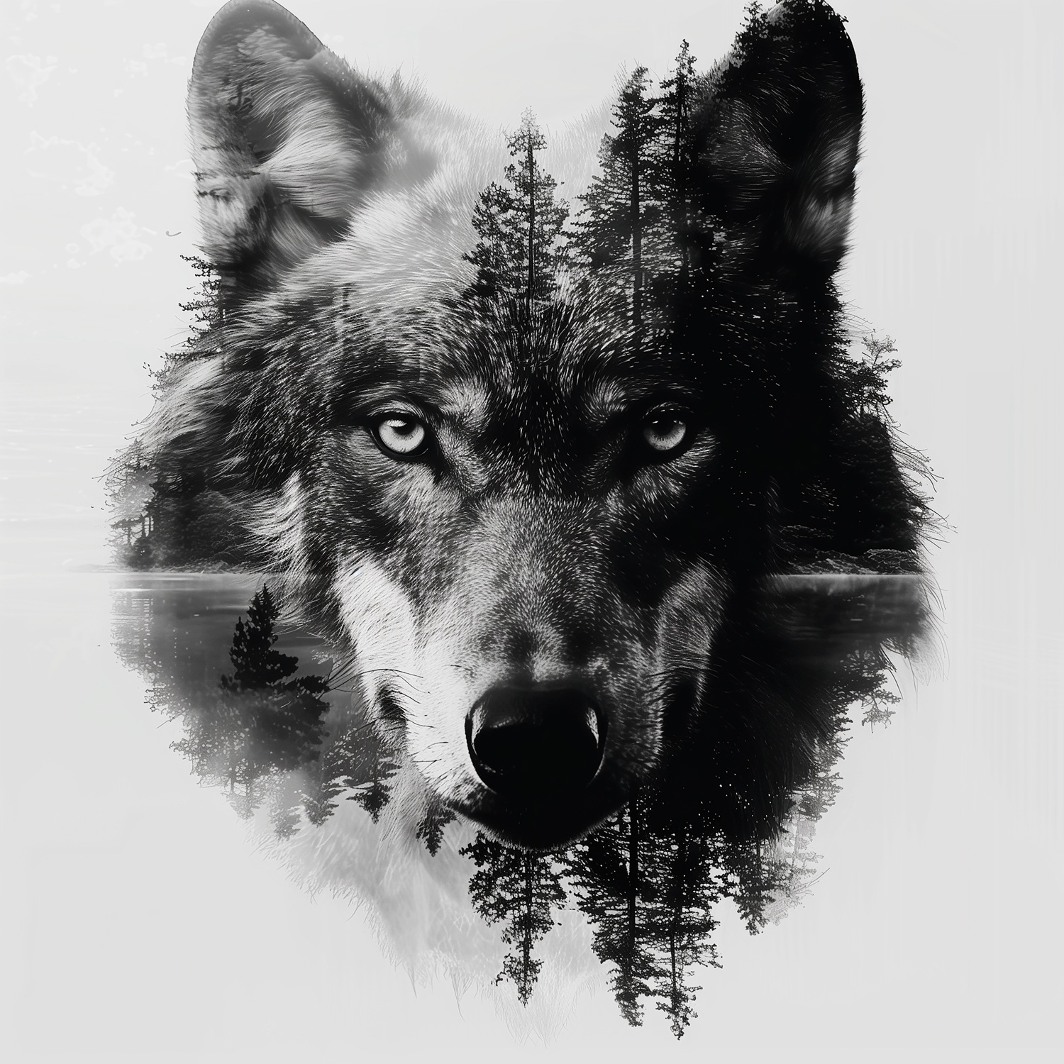 queence Acrylglasbild »Wolfsgesicht«, Baumbilder-Bäume-Gesicht-Kunst-Landsc günstig online kaufen