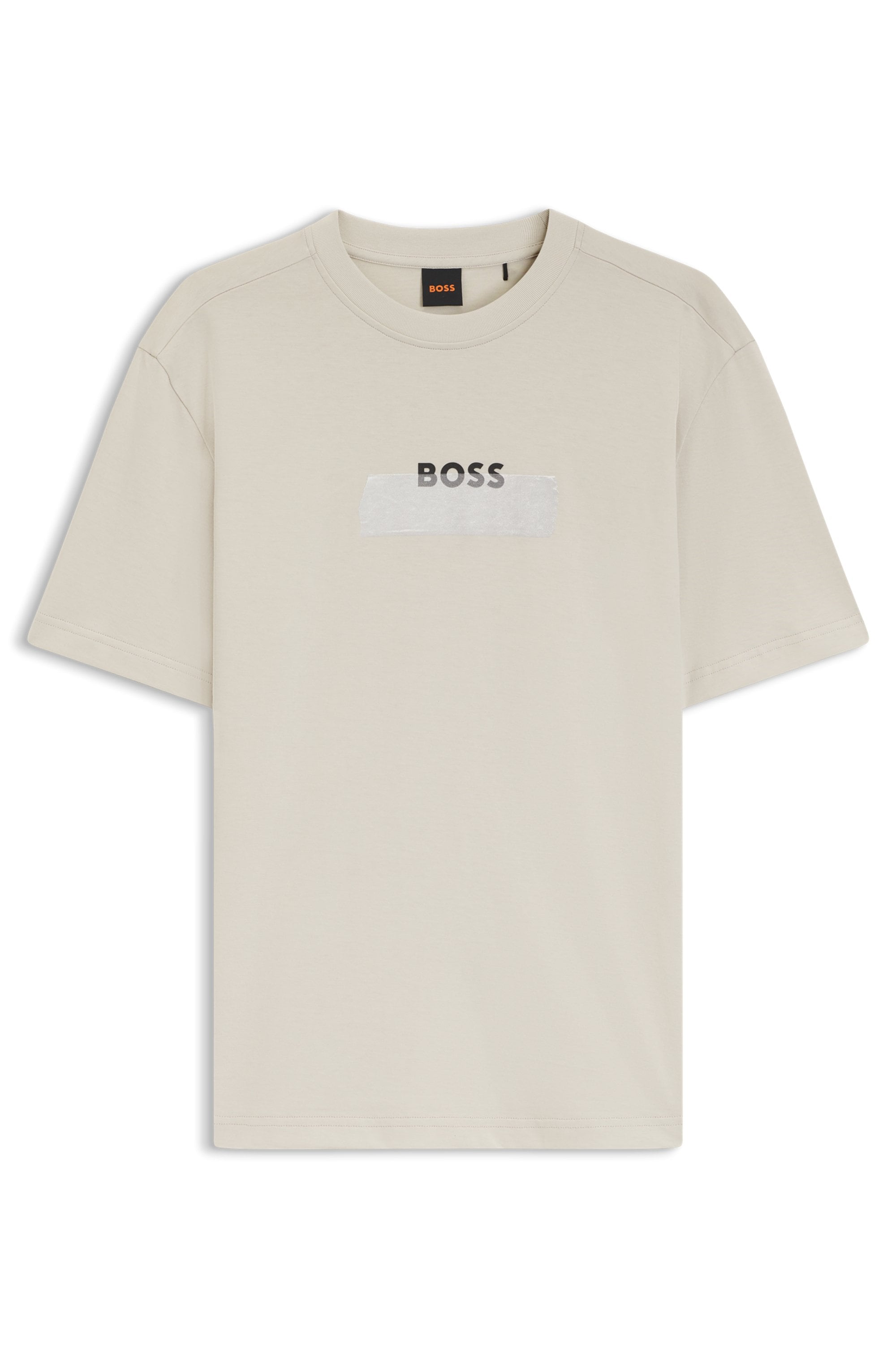 BOSS ORANGE T-Shirt »Te LogoTape Regular Fit« Rundhalsausschnitt, reine Baumwolle, Logo-Print