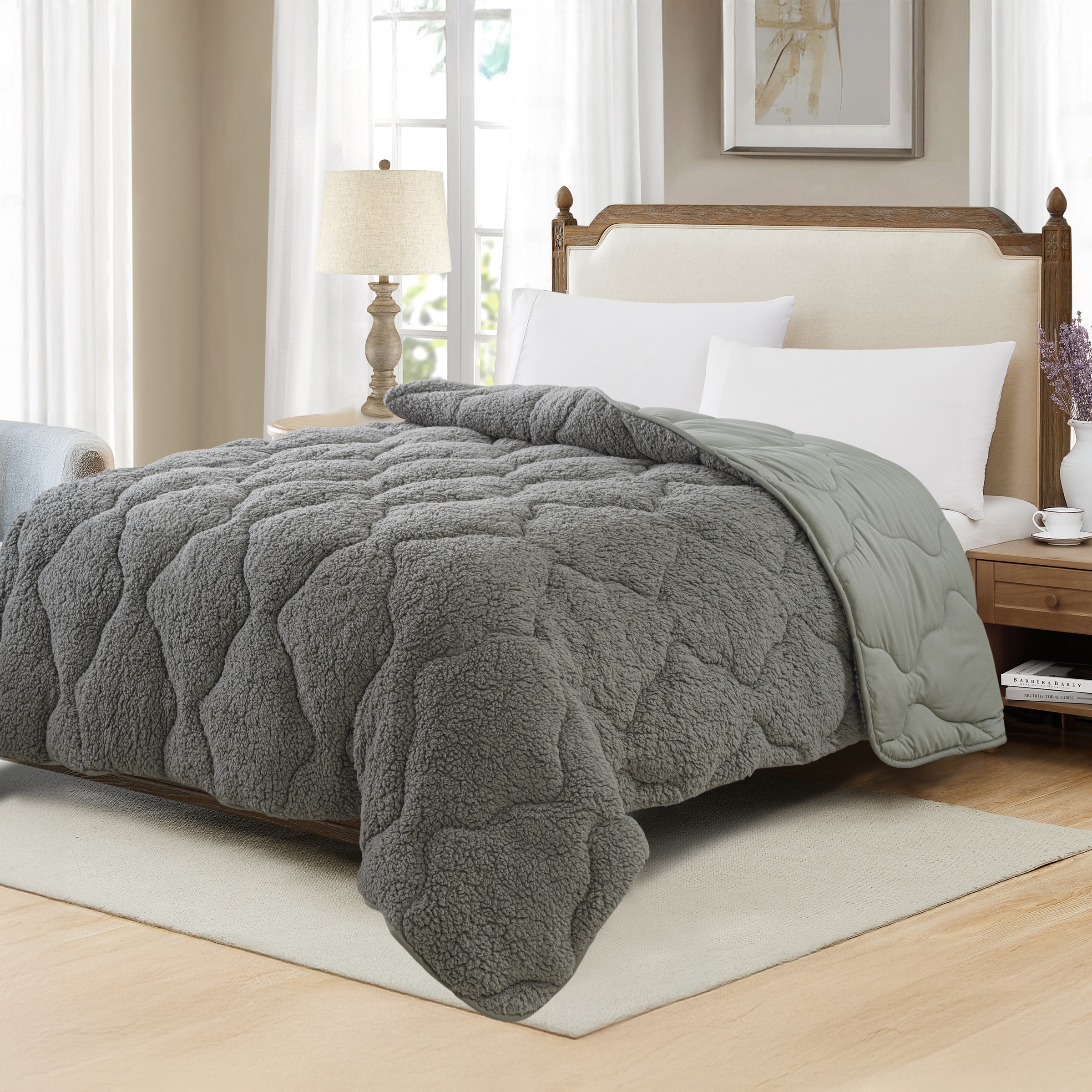 my home Microfaserbettdecke »Elvia, Teddy Plüsch Bettdecke« warm 1 Stk. tlg günstig online kaufen