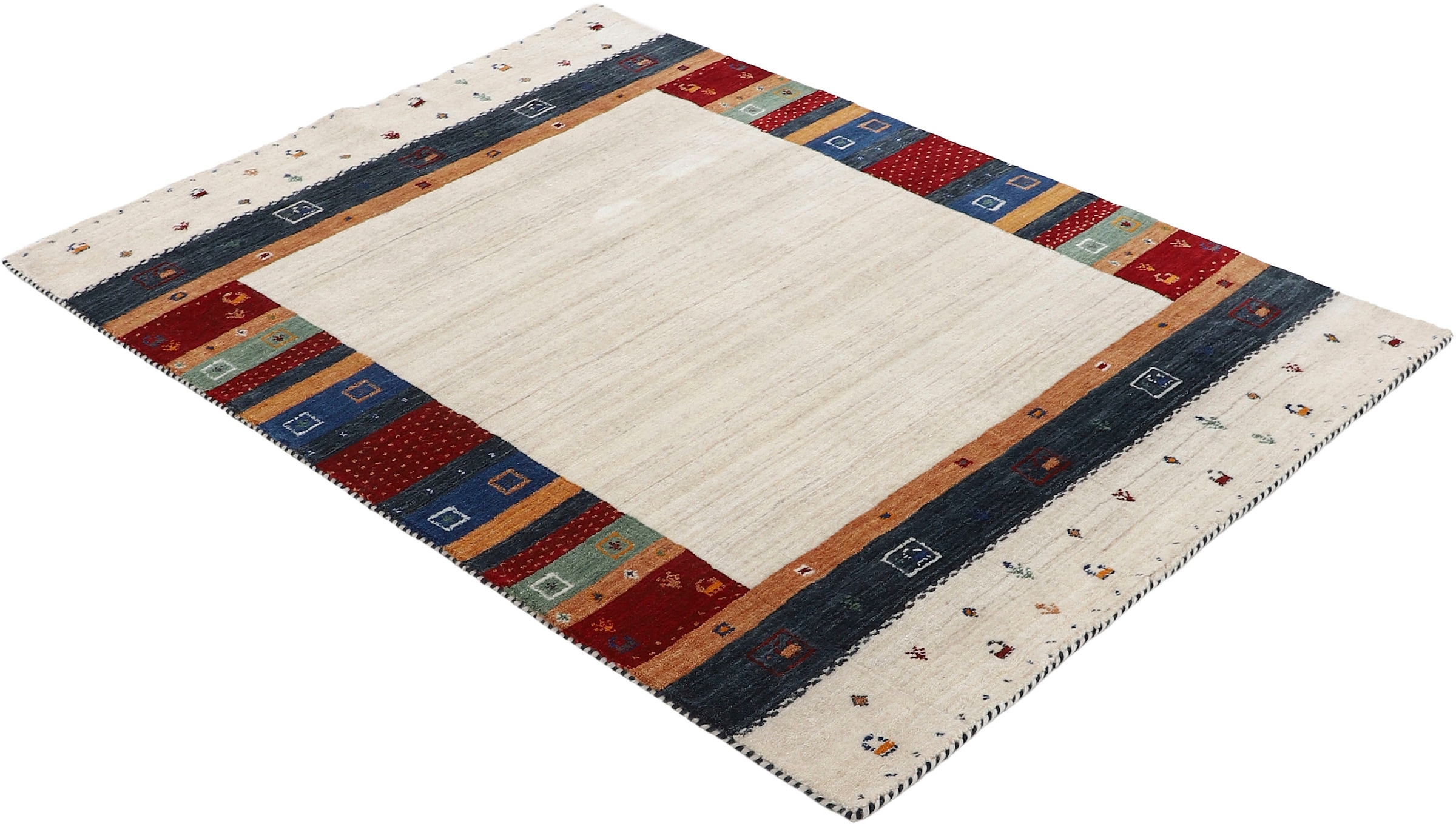 carpetfine Wollteppich »Gabbeh Nura«, rechteckig, 15 mm Höhe, Sehr weicher Flor