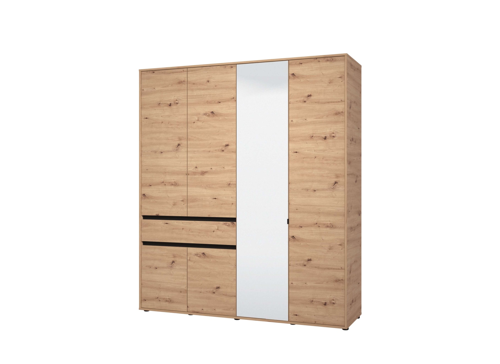 INOSIGN Kleiderschrank »Corbett, grifflose Optik, FSC-zertifziert, Made in Europe«, (138 oder 182,5cm breit, 211cm hoch und 54,5cm tief), mit Spiegel, 1 Schublade und Innenausstattung