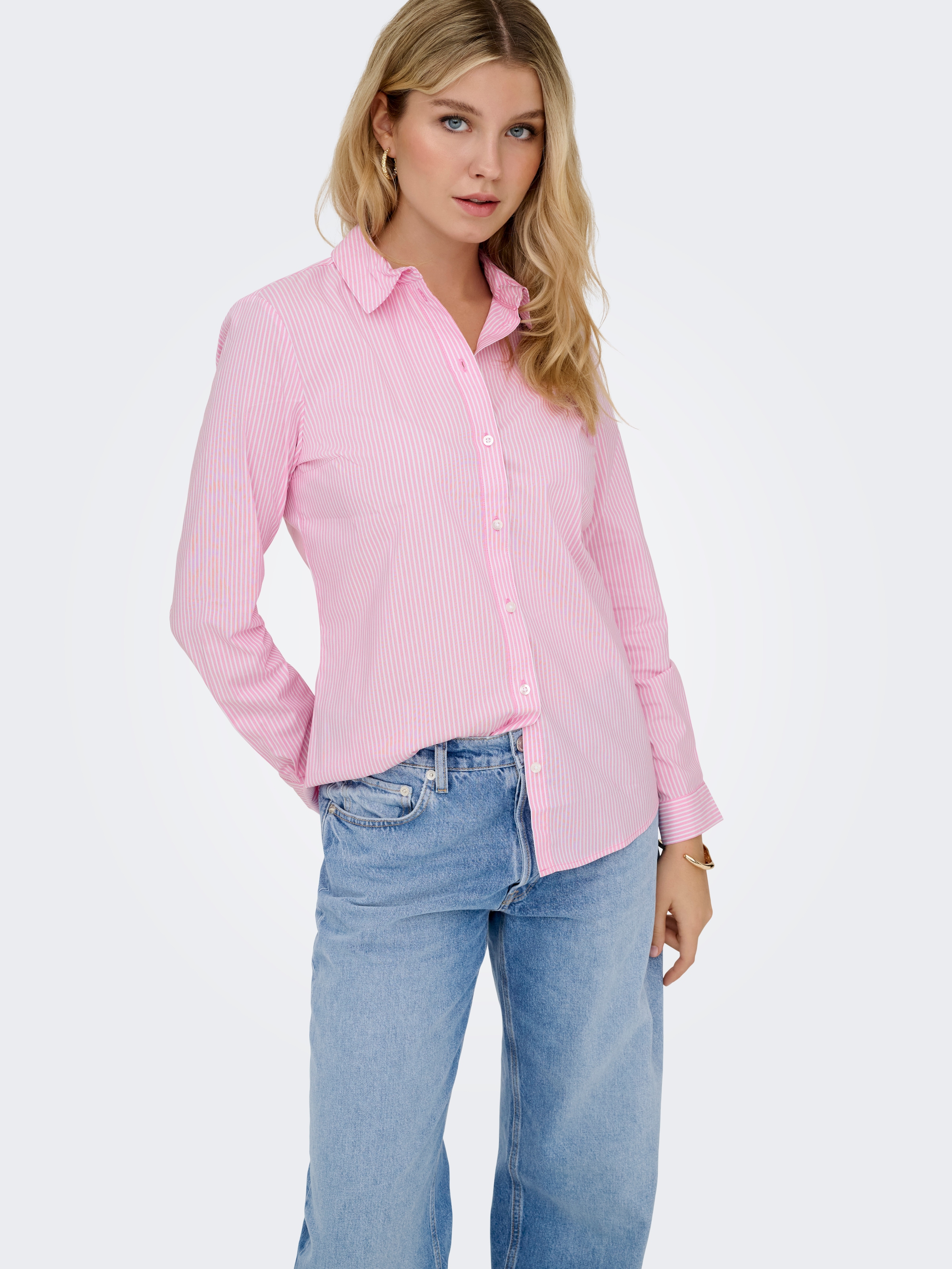 JDY Hemdbluse »JDYMIO L/S SHIRT WVN NOOS« unifarben oder gestreift