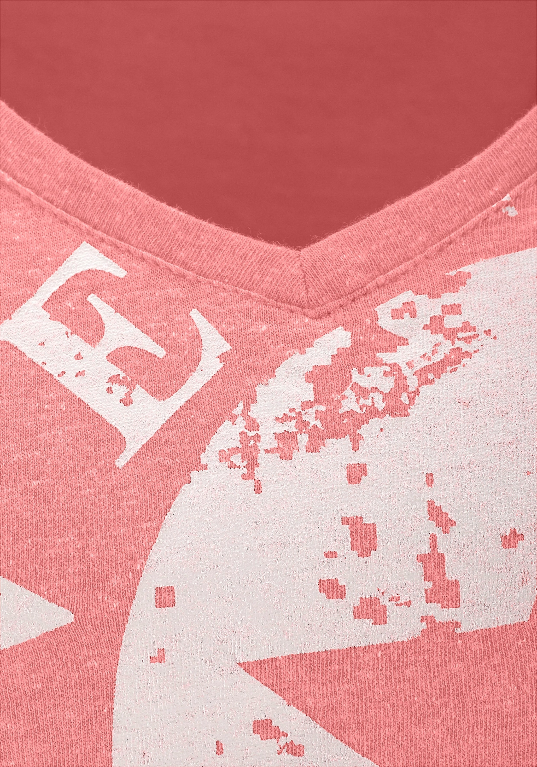 Venice Beach Strandshirt mit Logo-Druck aus melierter Ware, Vintage-Look, sportlich-casual