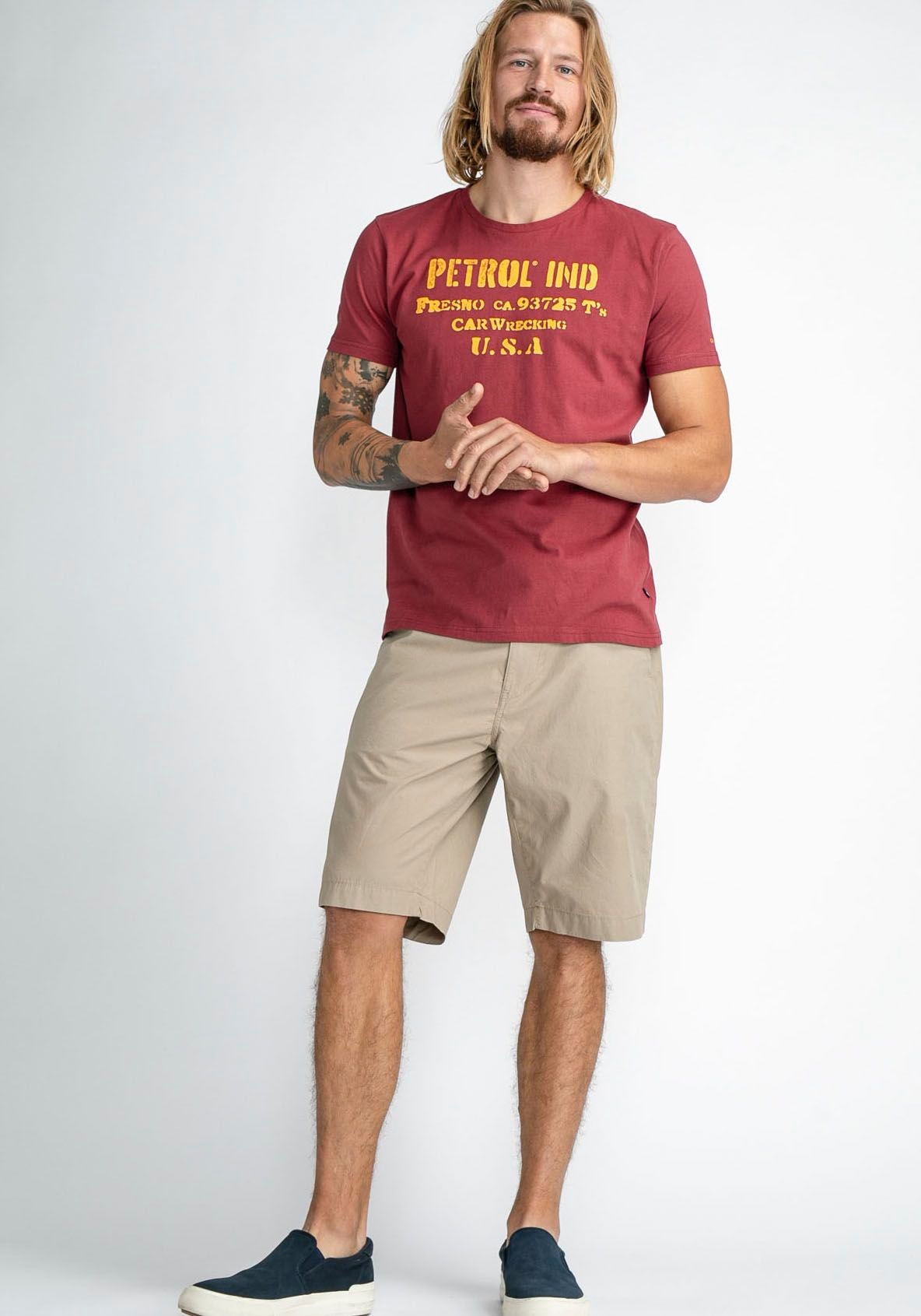 6. Bild von Petrol Industries Chinoshorts, (Set, mit Gürtel)