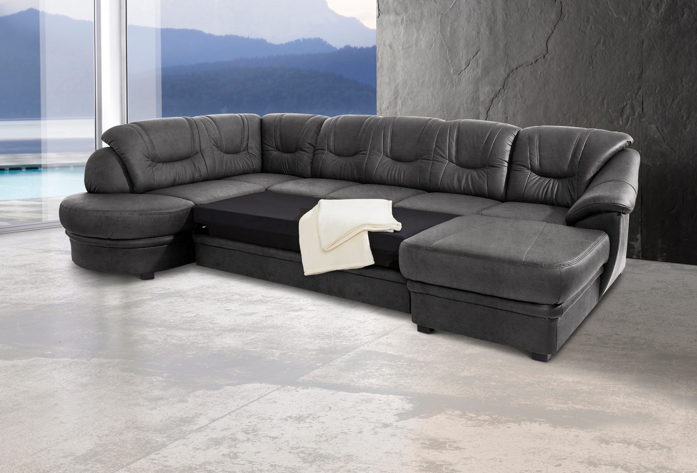 sit&more Wohnlandschaft »Savoni U-Form« wahlweise mit Bettfunktion günstig online kaufen