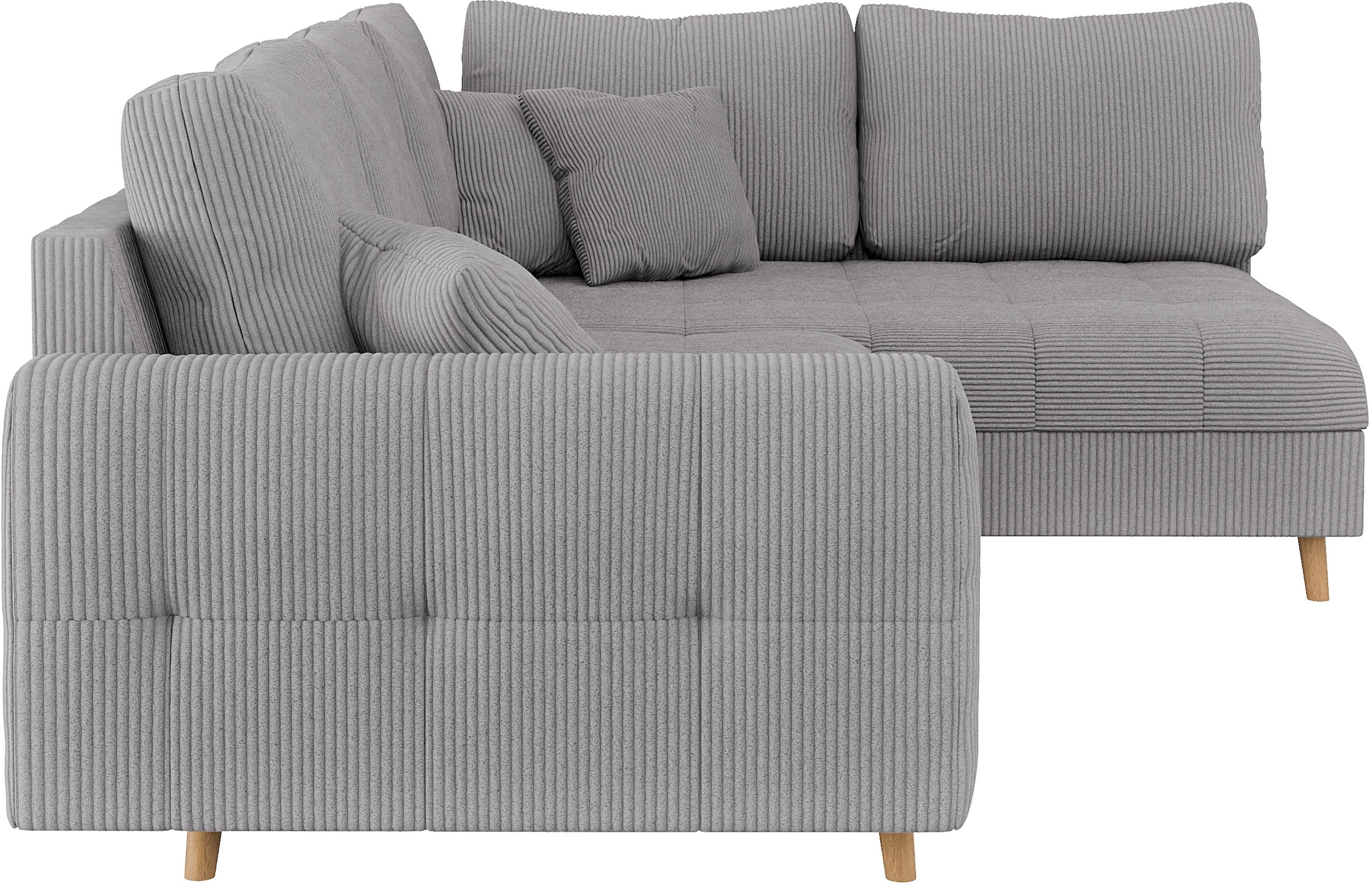 Home affaire Ecksofa »CHARRE L-Form mit Ottomane, Maße B/T/H: 231/161/81 cm« feine Steppung, lose Rücken- und Zierkissen, auch in Cord und Bouclé