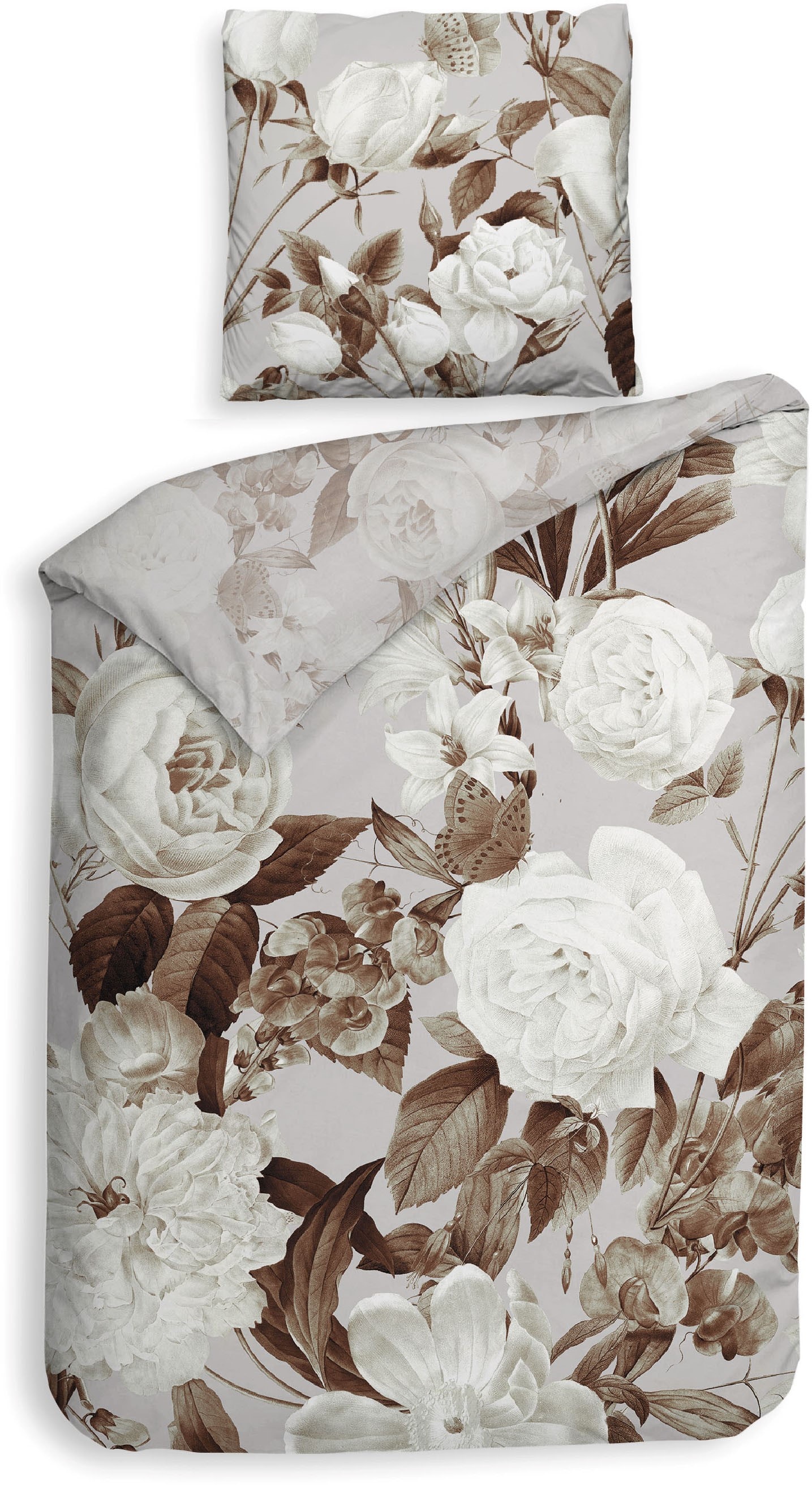 Heckett & Lane Bettwäsche »Danna« 2 Stk. tlg. Blumen Muster, hochwertiges M günstig online kaufen