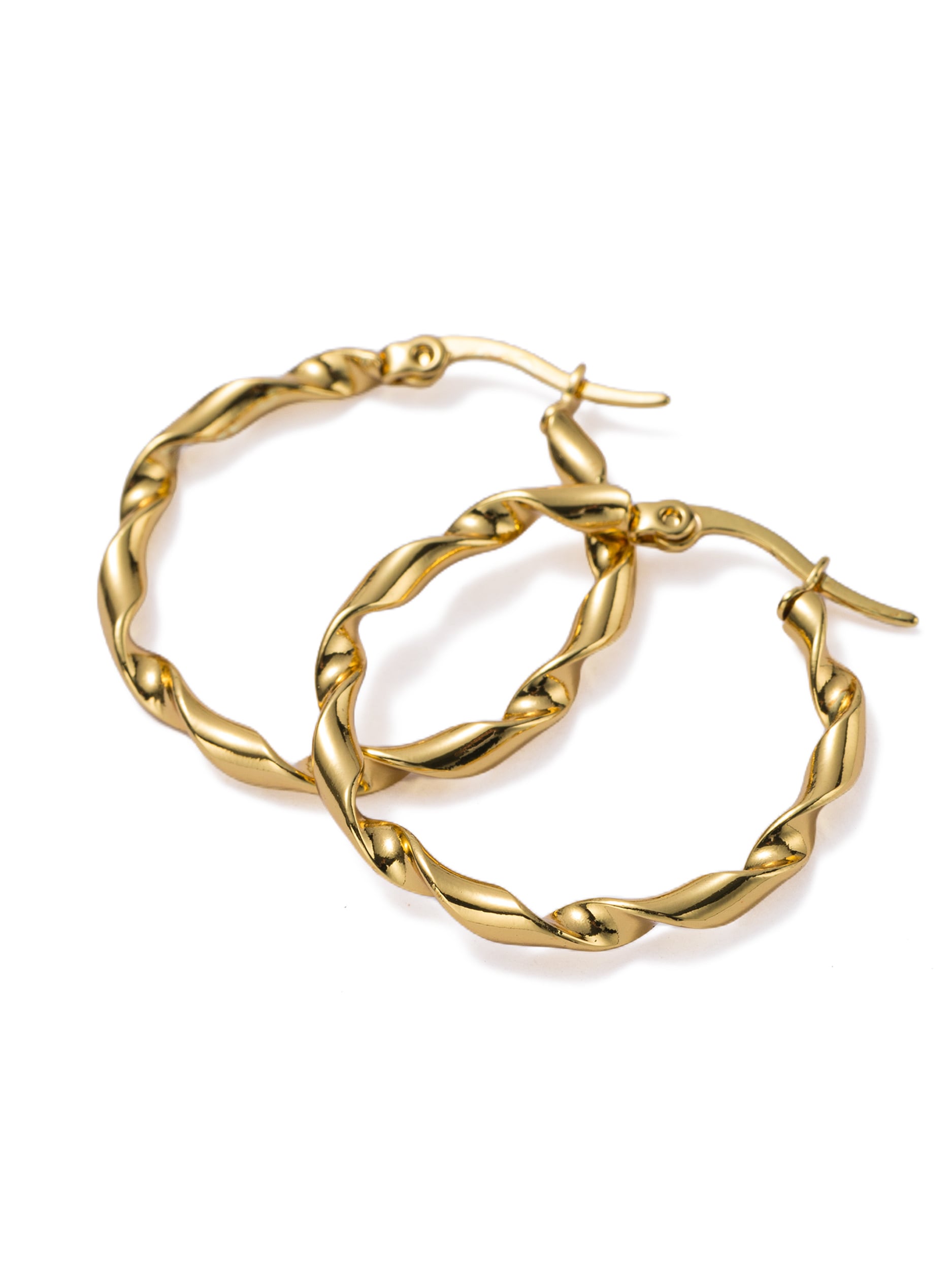 Aniston JEWELRY & WATCHES Paar Creolen »Schmuck Geschenk Edelstahl Ohrschmuck Ohrringe gedreht gewellt twistet« Made in Germany