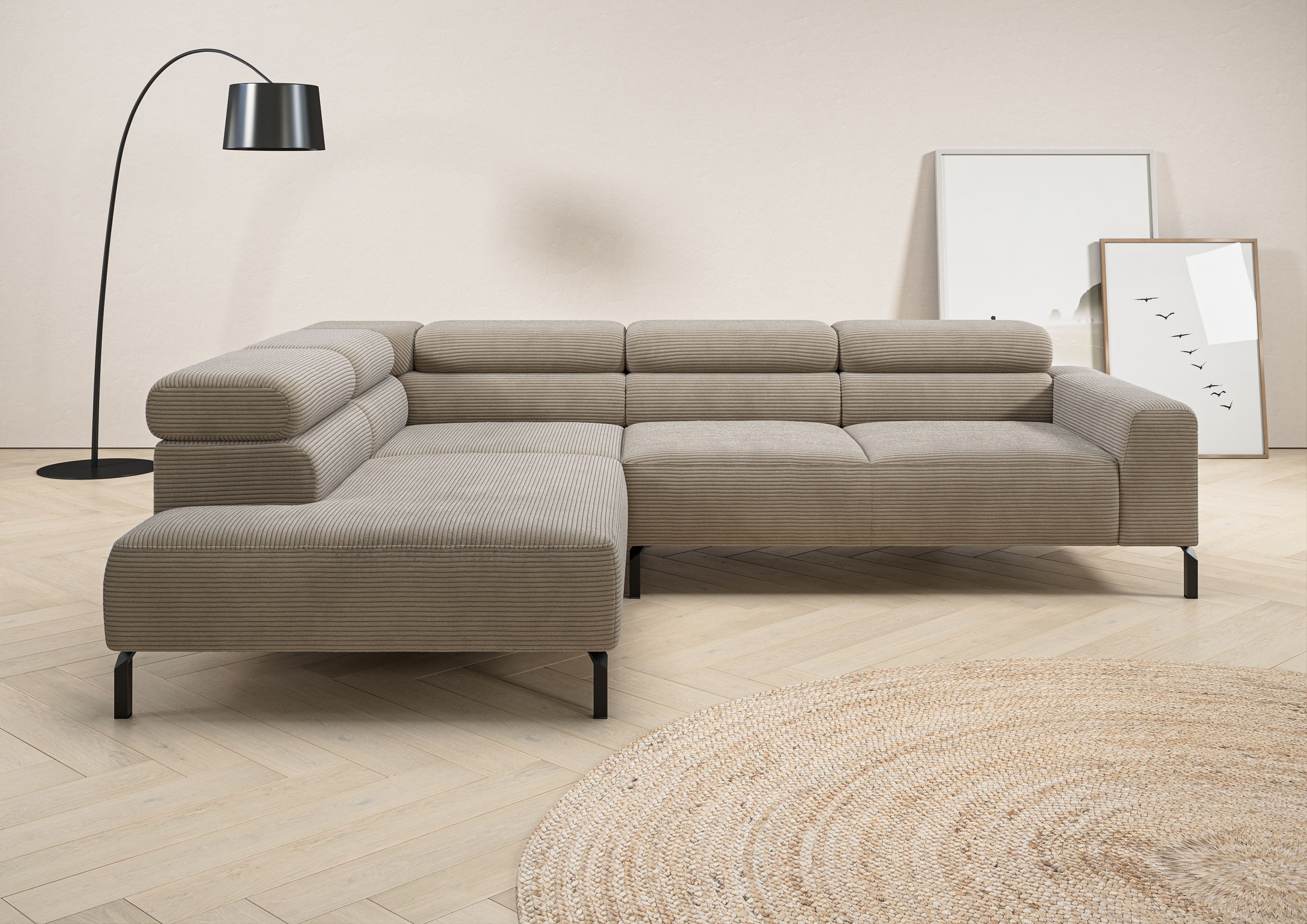 PLACES OF STYLE Ecksofa »Antonelli, L-Form, inkl. Kopfteilverstellung, Brei günstig online kaufen