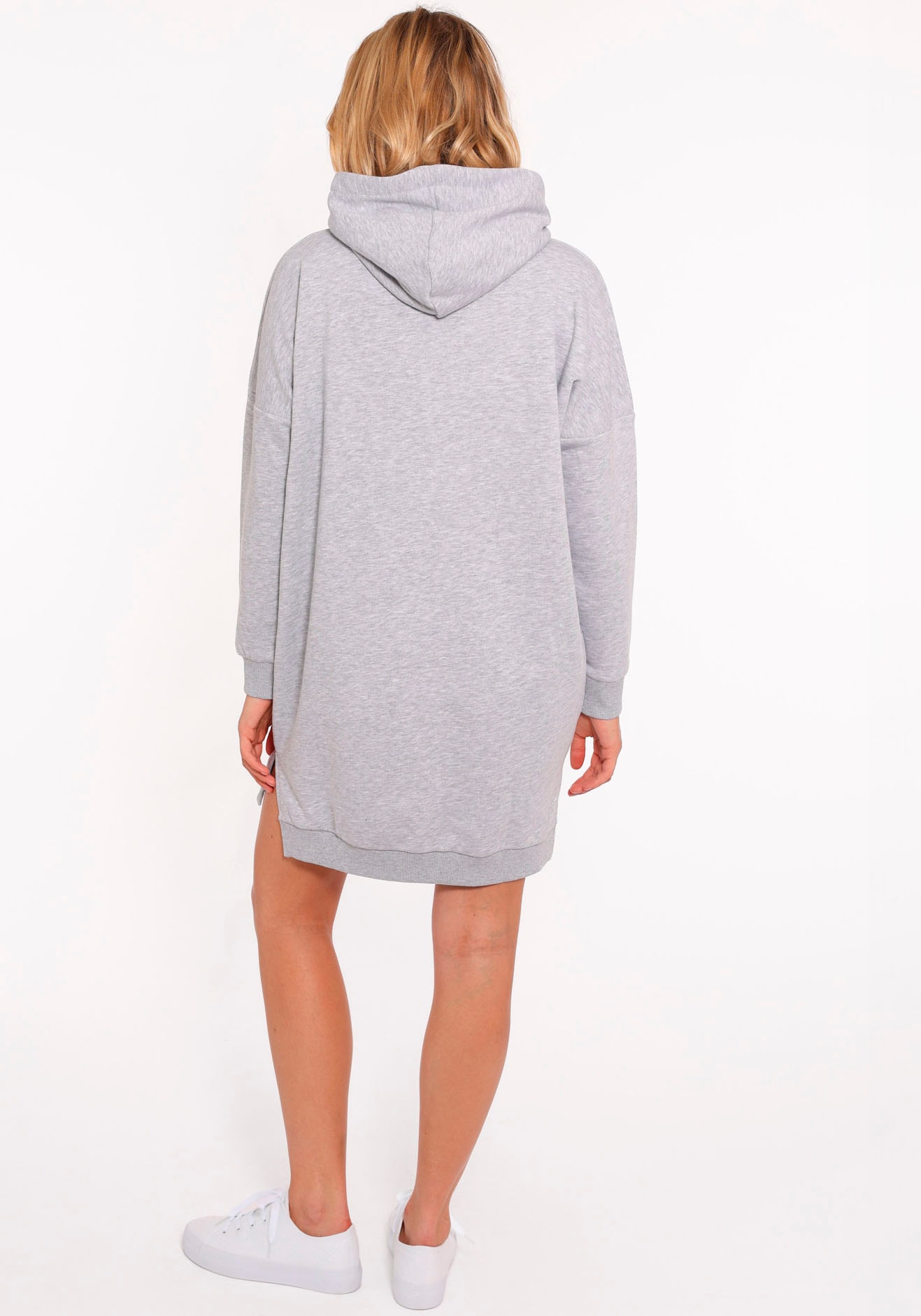 Zwillingsherz Sweatkleid »"Love Amour Liebe"«, mit praktischen Fronttaschen und bedruckter Kordel