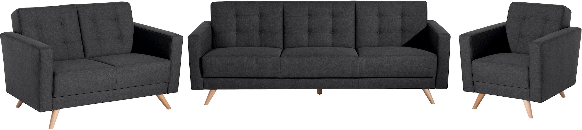 Max Winzer® 3-Sitzer »Julius Kippcouch mit komfortablem Federkern, klassisch und modern«, Schlafsofa, inklusive Bettfunktion & Bettkasten, Breite 224 cm