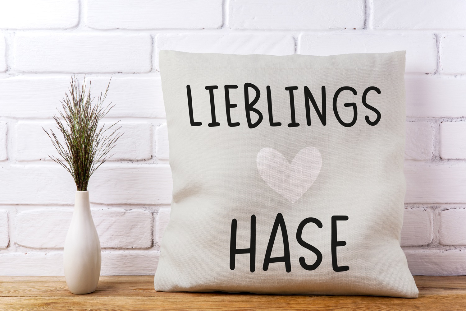 queence Dekokissen »Lieblings Hase«, Beidseitig bedruckte Kissenhülle, Kiss günstig online kaufen