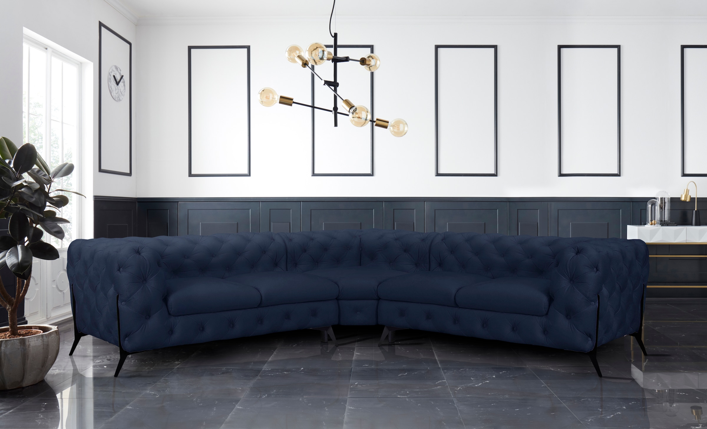Home affaire Chesterfield-Sofa »Amaury L-Form« Chesterfield-Optik, Breite/T günstig online kaufen
