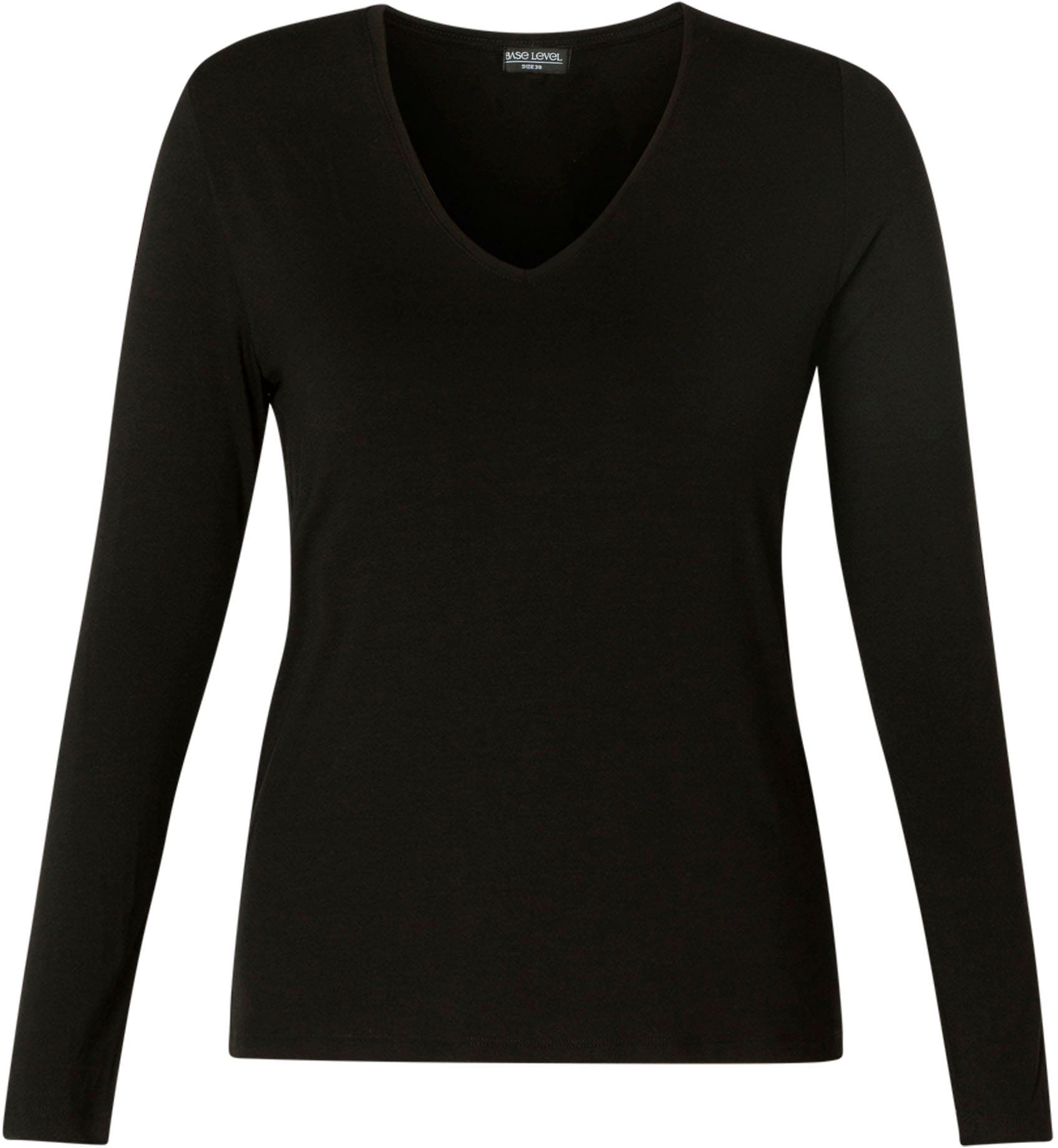 Base Level Curvy Langarmshirt »Alize«, Weiche, leicht glänzende Qualität