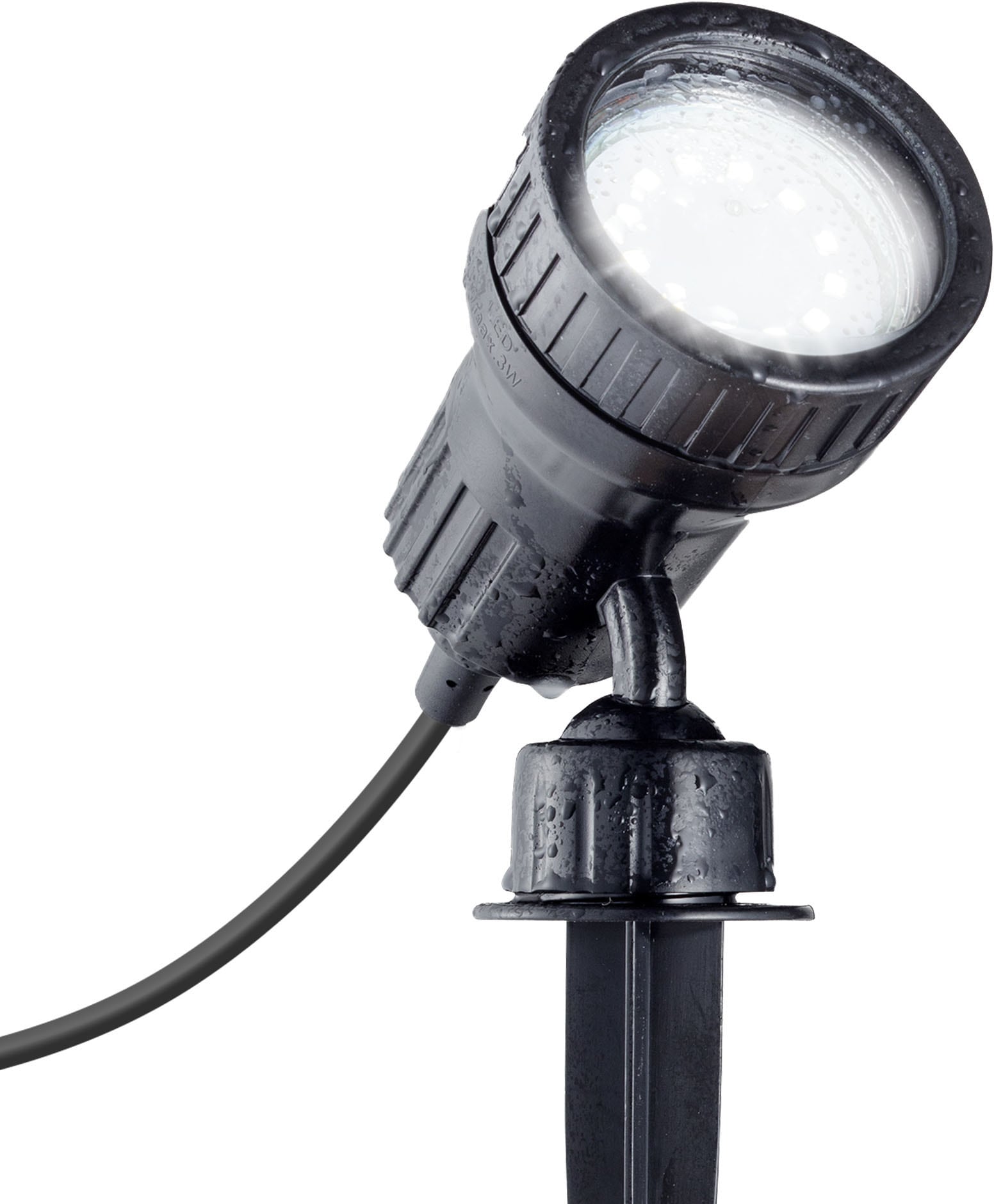 B.K.Licht LED Gartenstrahler, schwarz, inkl. GU10 Leuchtmittel / 2,9 Watt, 260 Lumen, 3.000 Kelvin,  inkl. 1 x Farbfilter orange und grün, inkl. Erdspieß und Wandhalter 