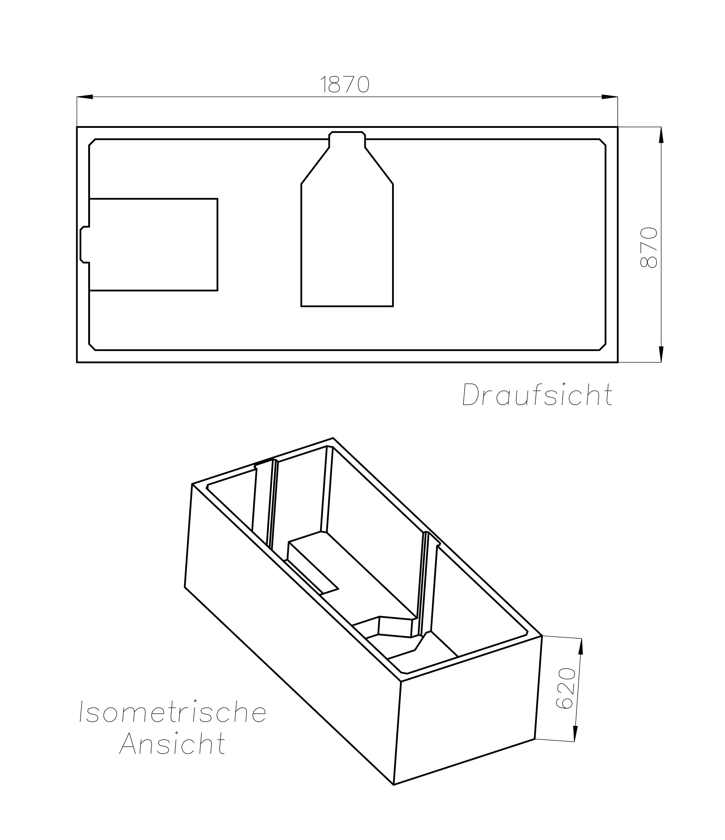 OTTOFOND Badewanne »Cubic«, (Komplett-Set, 4 tlg.), mit Wannenträger und Ablaufgarnitur