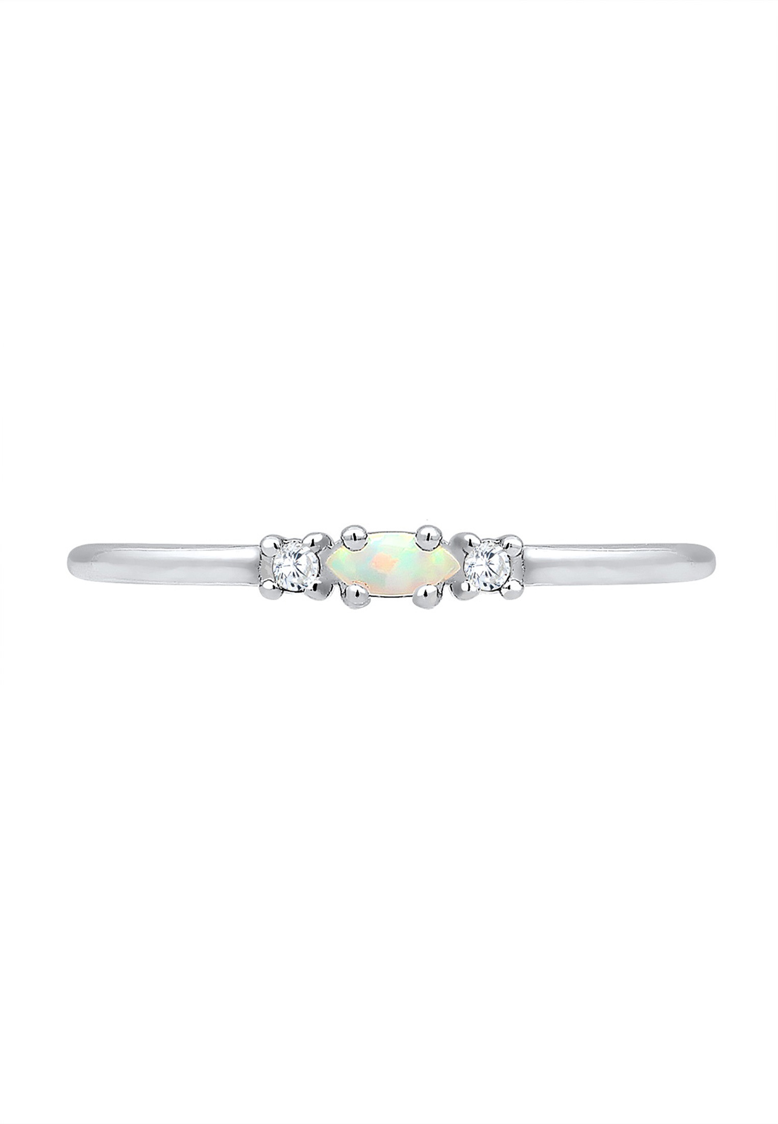 Elli Fingerring »Opal Marquise und Zirkonia 925 Sterling Silber«