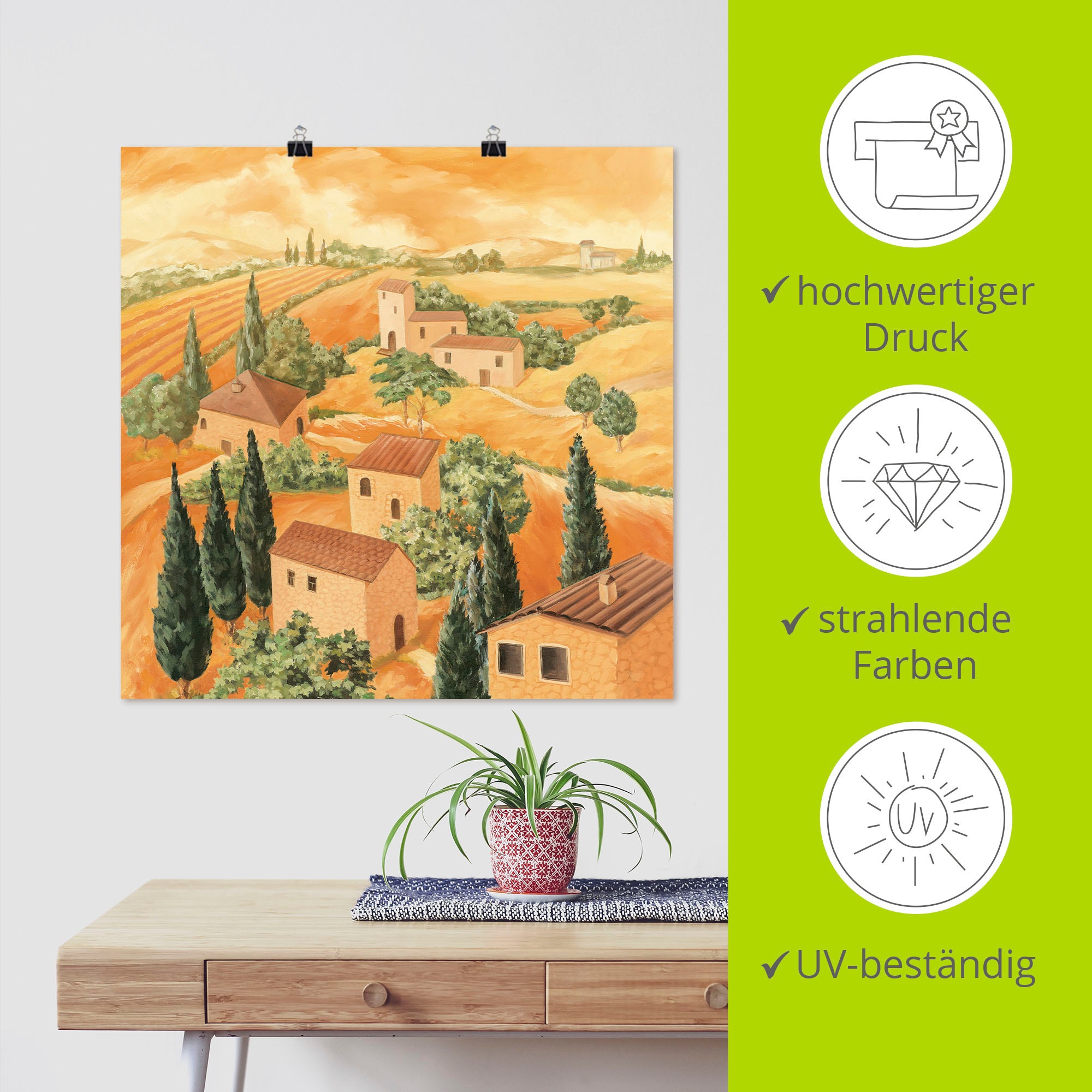 Artland Wandbild »Landschaft Italien«, Europa, (1 St.), als Alubild, Outdoorbild, Leinwandbild, Poster in verschied. Größen