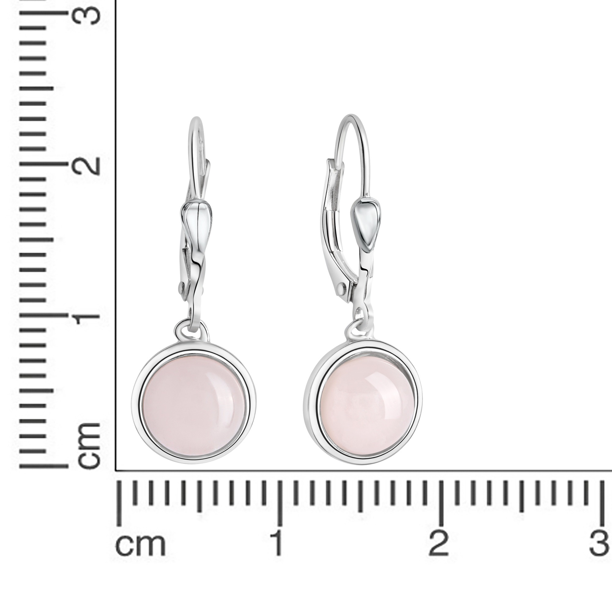 Zeeme Paar Ohrhänger »Silber 925 mit echtem Rosenquarz 8mm«