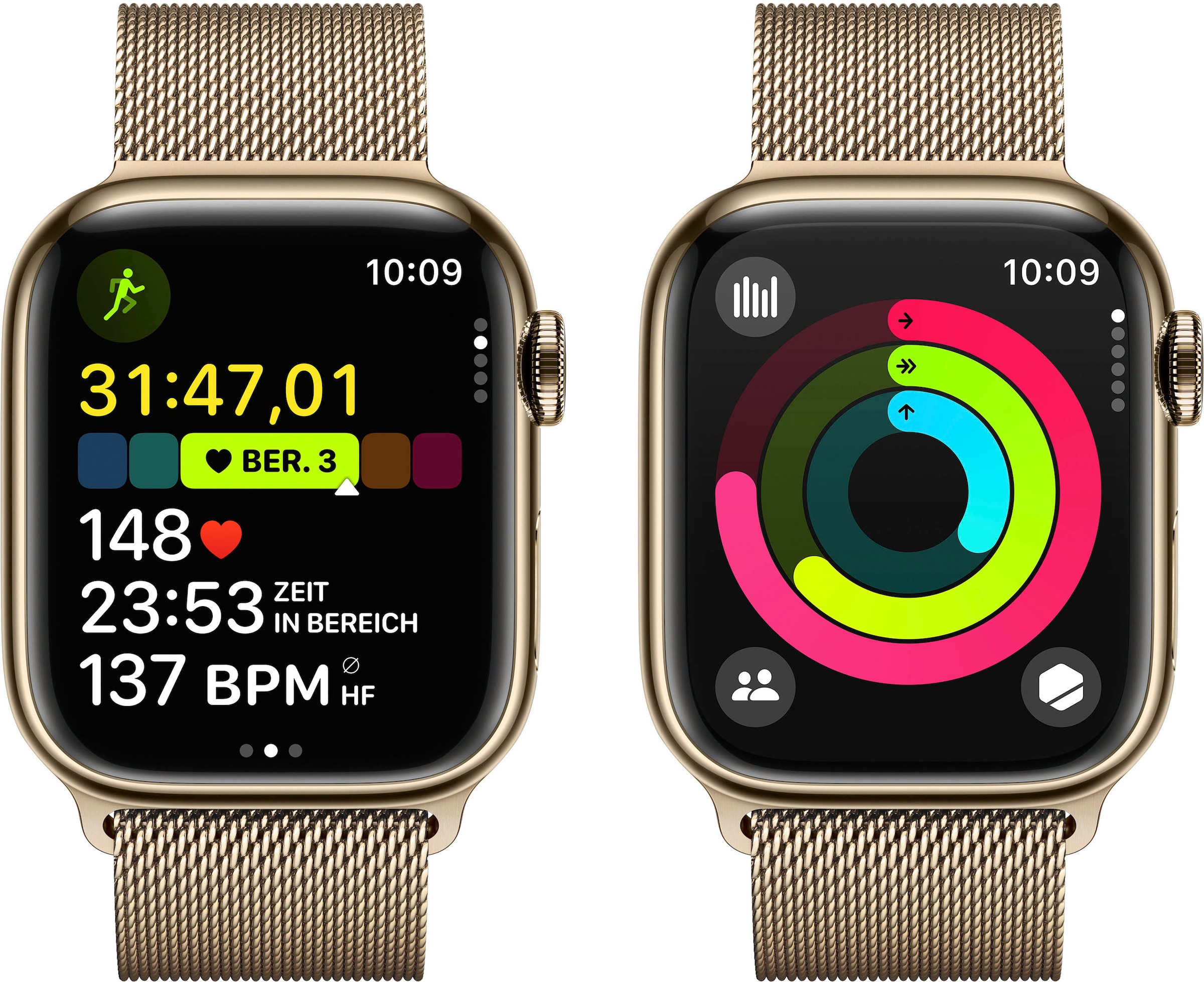 Apple Smartwatch »Watch Series 9 GPS + Cellular 41mm Edelstahl«, (Watch OS  10 Milanese Loop) im Online-Shop bestellen