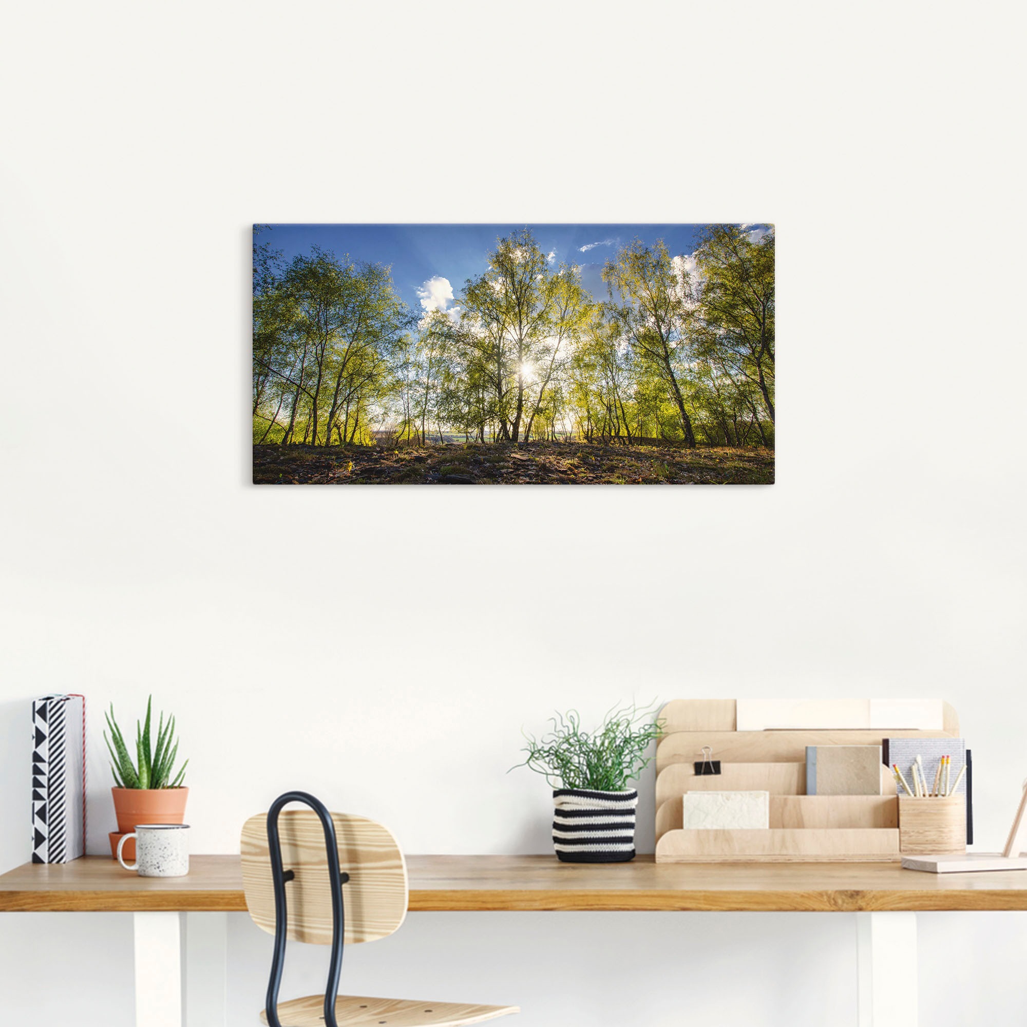 Artland Leinwandbild »Frühlingssonne« Wald 1 Stk. tlg. auf Keilrahmen gespa günstig online kaufen