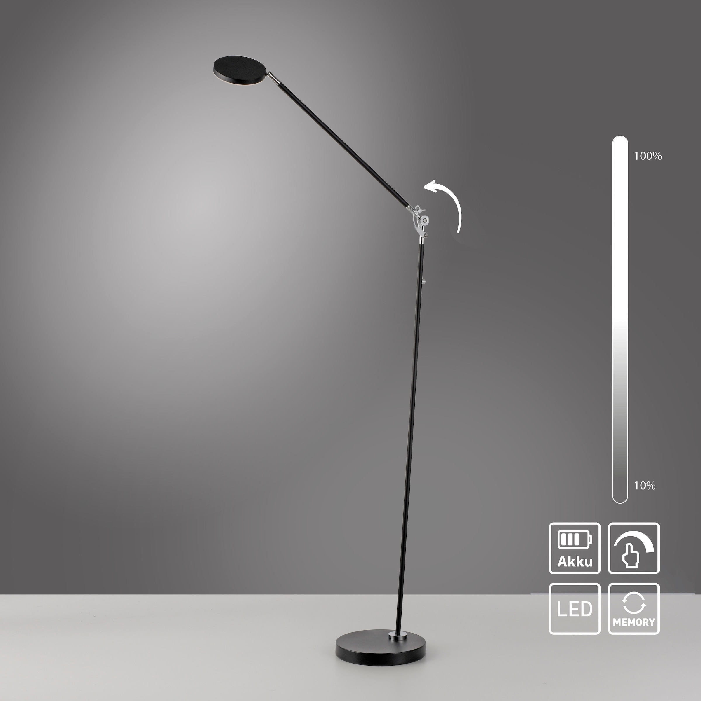 LeGer Home by Lena Gercke LED Stehlampe »LED Akku Stehleuchte SENNIA mit Ladestation« LED-Board 1 Stk. Warmweiß aufladbar, dreh- schwenkbar, Dockingstation, mobile Wohnzimmerlampe