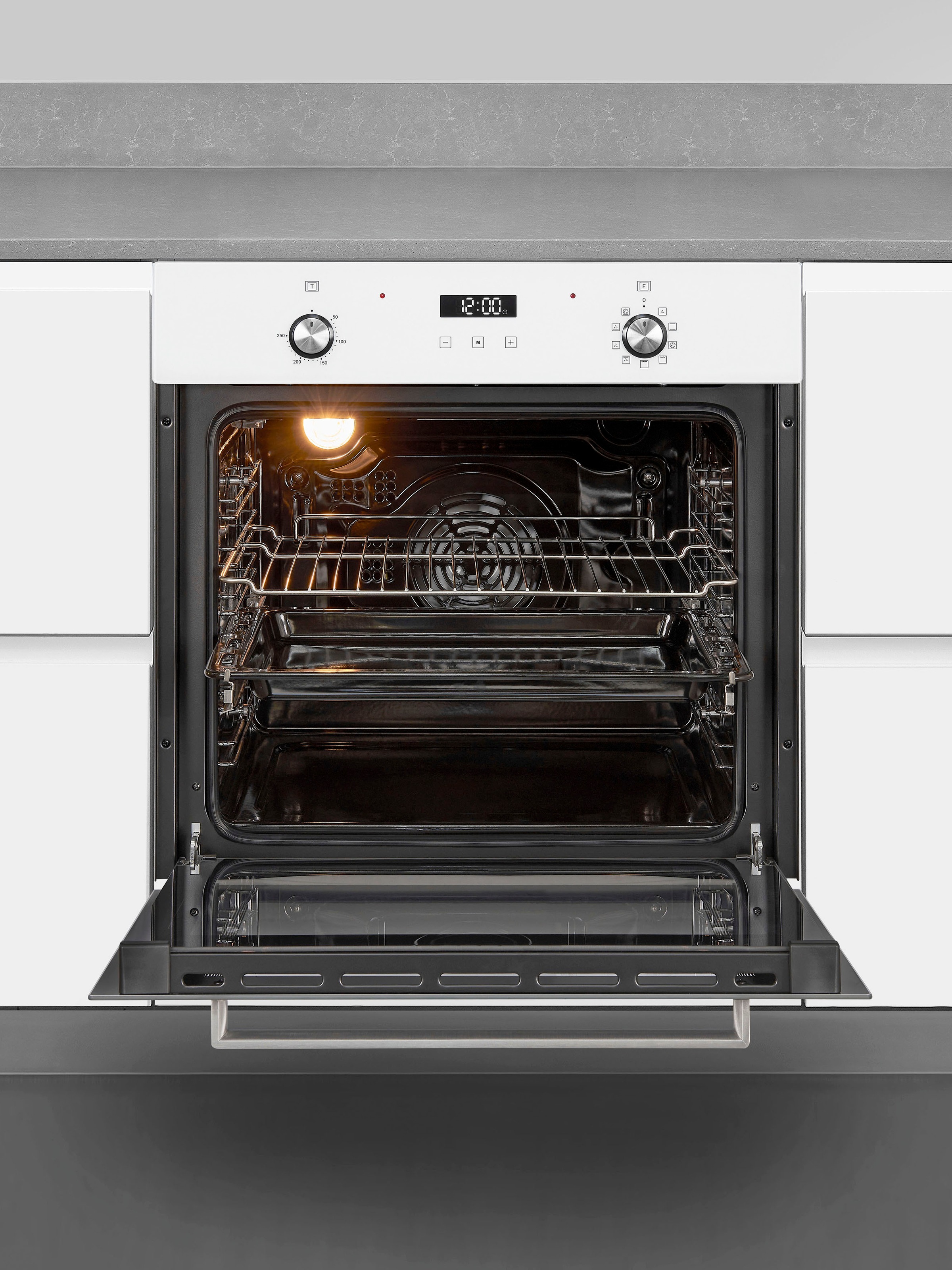 4. Bild von exquisit Backofen »EBE76-9-H-020«, EBE76-9-H-020 weiss, mit 1-fach-Teleskopauszug