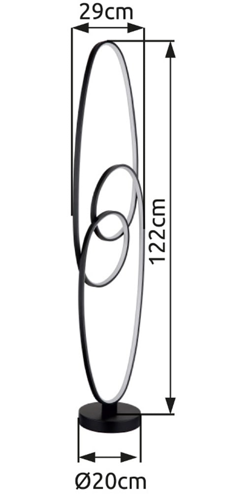 GLOBO LIGHTING Stehlampe »SPIRA« LED-Modul 1 Stk. Stehleuchte Schwarz, Opal, Fußtritt, dimmbar, LED 39W