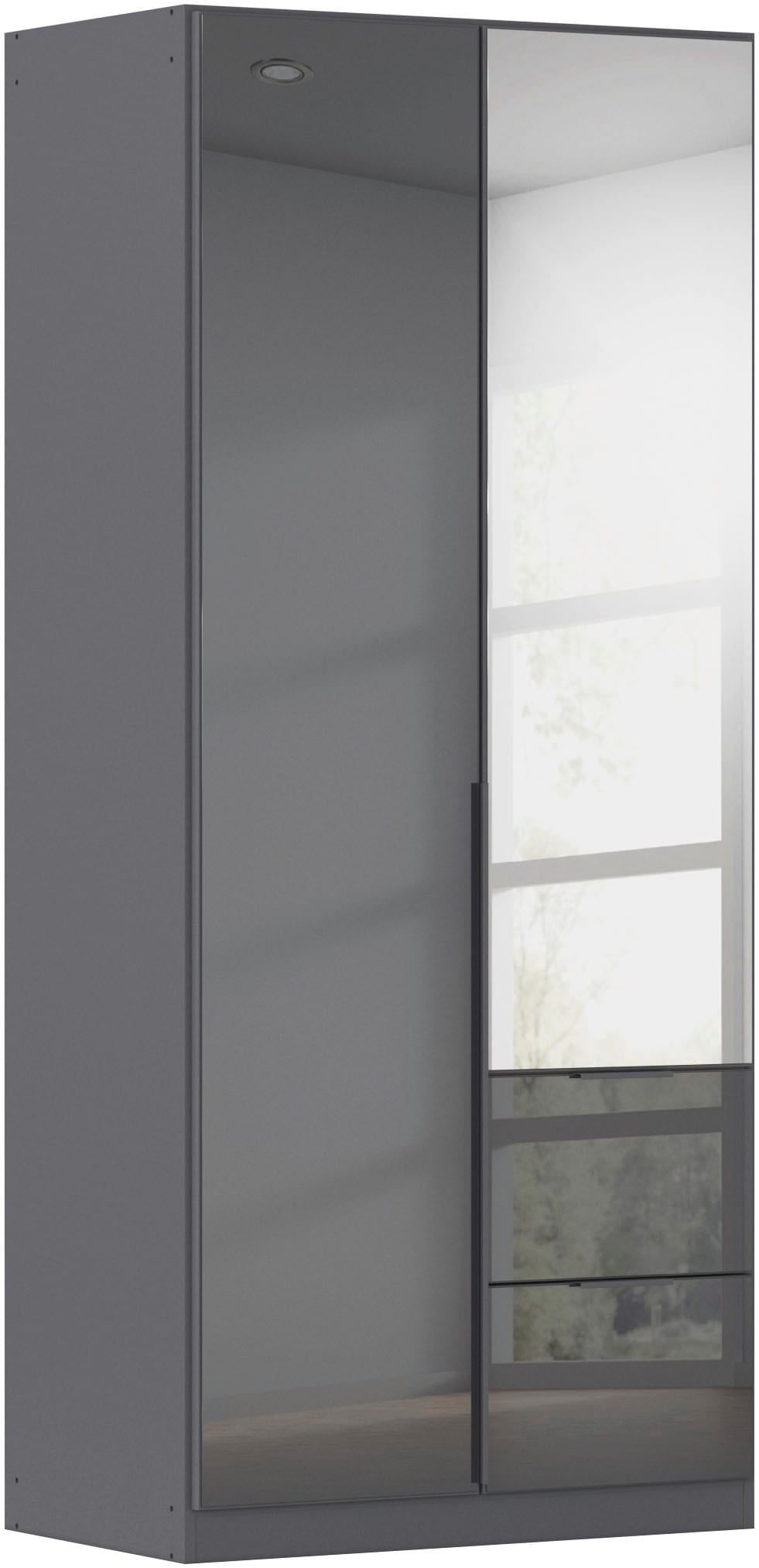 OTTO home Drehtürenschrank »Kleiderschrank Kleiderschränke Schrank Garderobe AGORDO mit Glasfront« in zwei Griff-Farben, Breiten 91-360 cm,  mit Außenschubkästen, in 7 Breiten und 2 Höhen MADE IN GERMANY