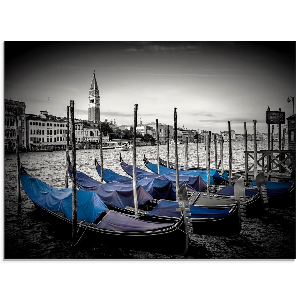 Artland Glasbild »Venedig Großer Kanal & Markusturm«, Boote & Schiffe, (1 St.)