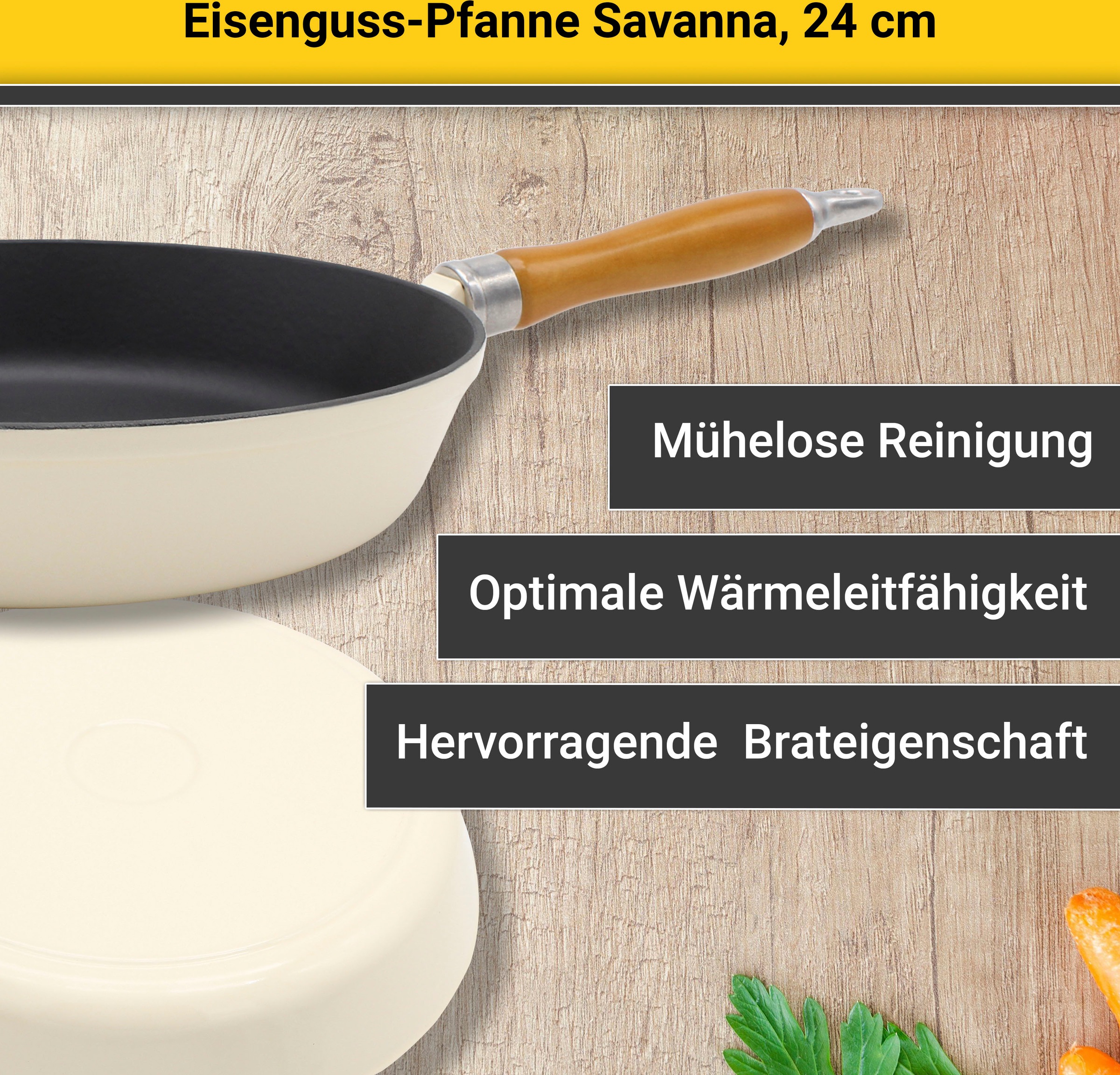 Krüger Bratpfanne »Einsenguss Pfanne SAVANNA« Gusseisen 1 Stk. tlg. für Ind günstig online kaufen