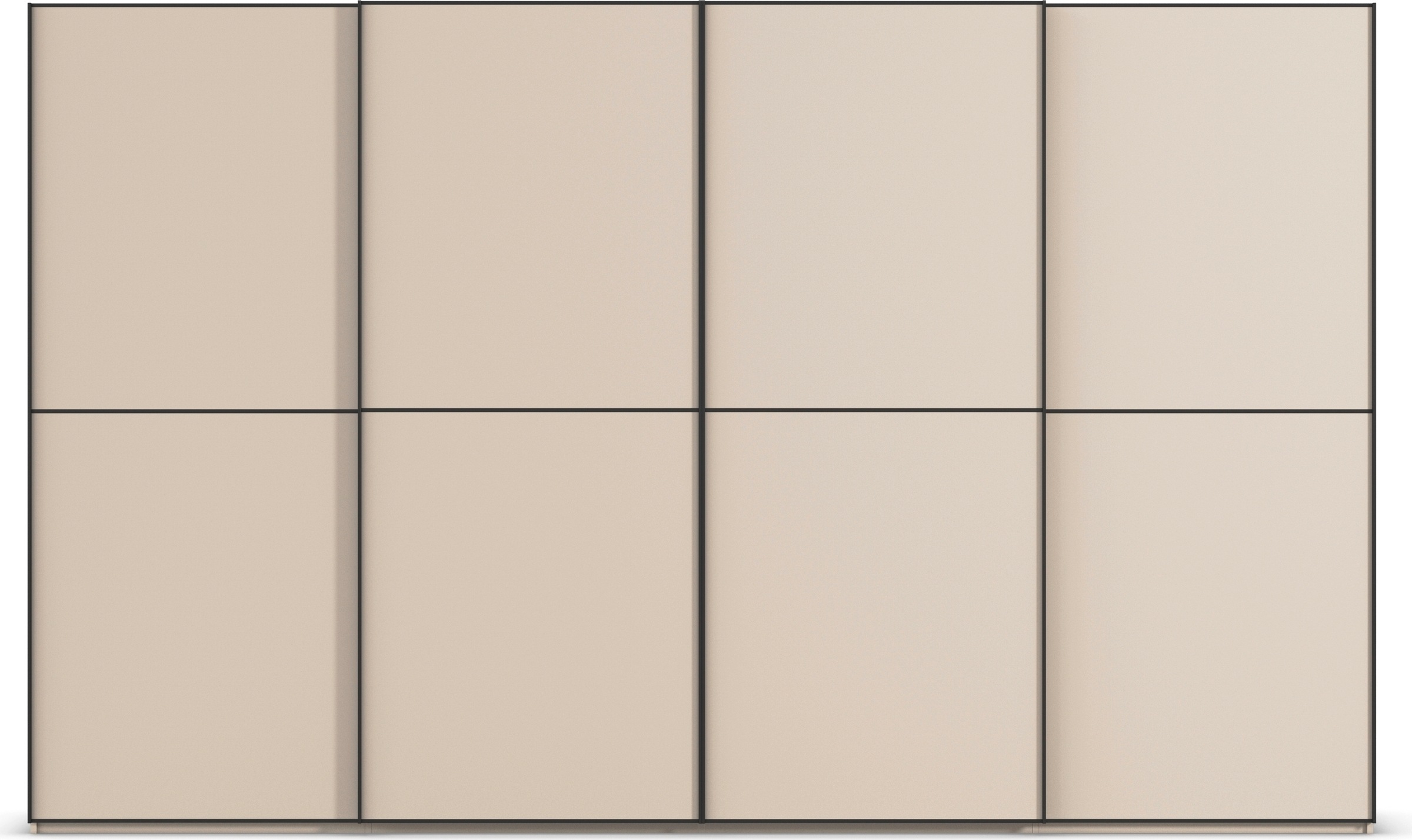 rauch Schwebetürenschrank »Kleiderschrank Schrank Garderobe Schlafzimmerschrank SCALE-DUO«, edle zweigeteilte Türen und 3 Zierleisten MADE IN GERMANY