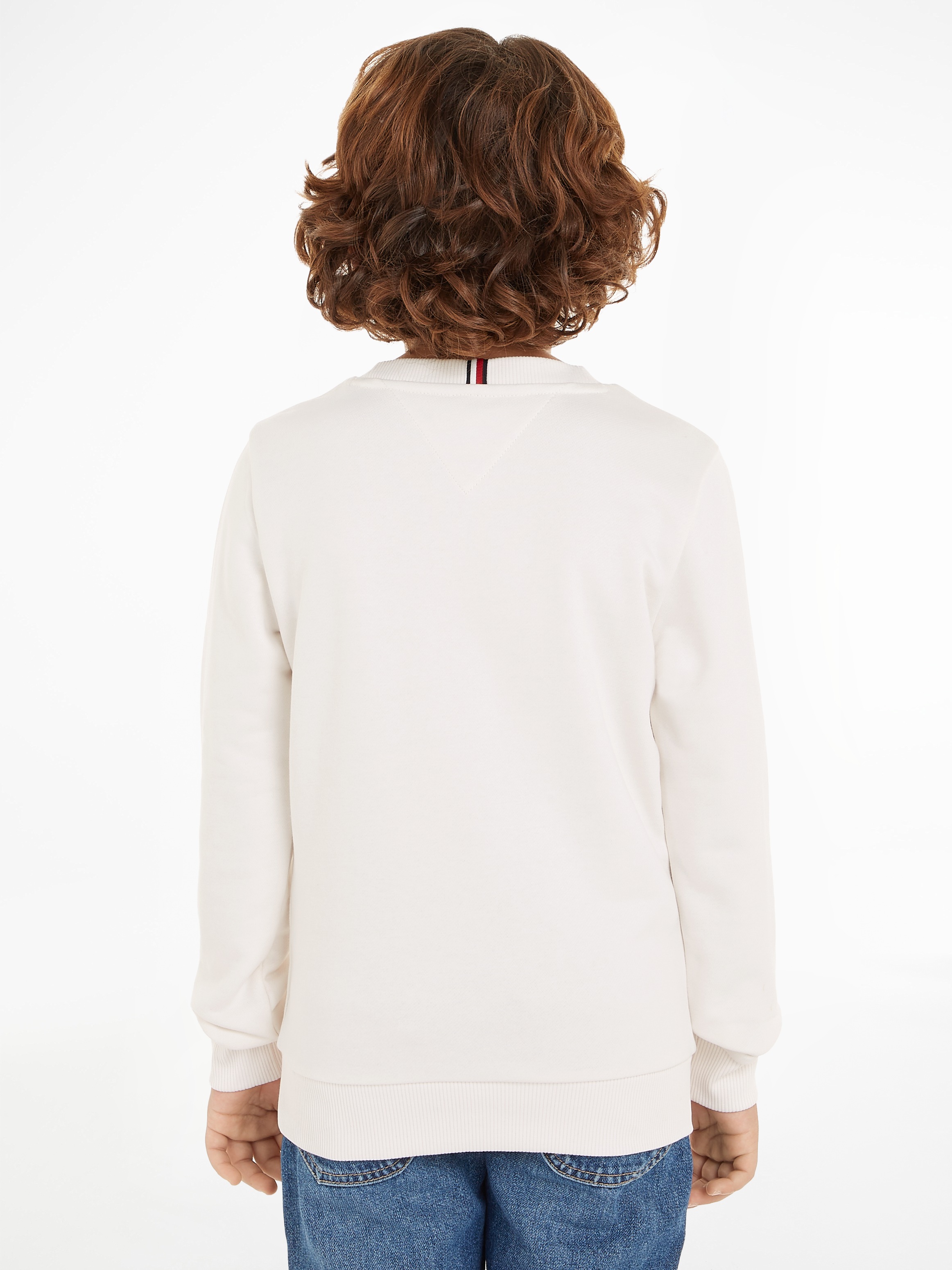 Tommy Hilfiger Sweatshirt »MONOTYPE FLOCK REG SWEATSHIRT«, Kinder bis 16 Jahre mit Logoschirftzug