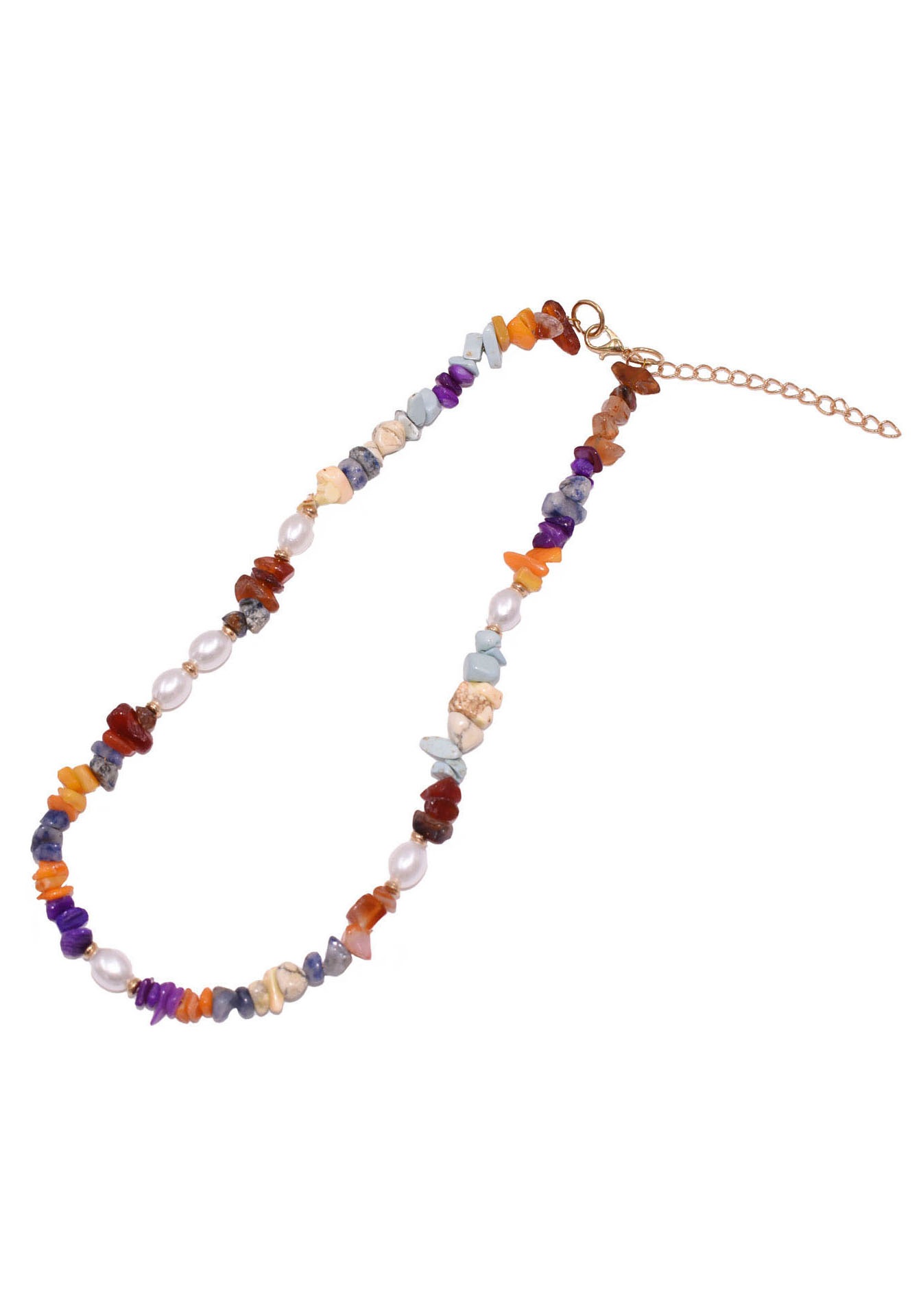 Firetti Collier »Schmuck Geschenk Halsschmuck Halskette Edelstein Farbstein Achat«, mit Achat, Sodalith, Karneol, Quarz - mit Perle (imitiert)
