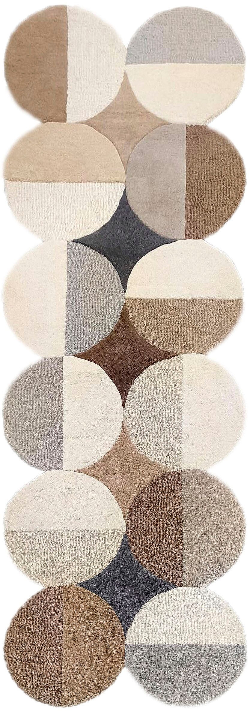 FLAIR RUGS Wollteppich »Mia Ellipse«, rechteckig, 12 mm Höhe, mit gebogenem günstig online kaufen