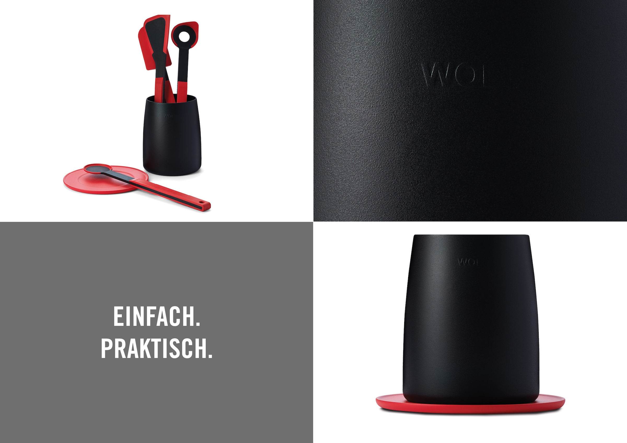 WOLL Besteckhalter »Cook it«, (Set, 2 tlg., 1x Utensilienbehälter, 1x Löffelablage), passend für 8 Küchenhelfer