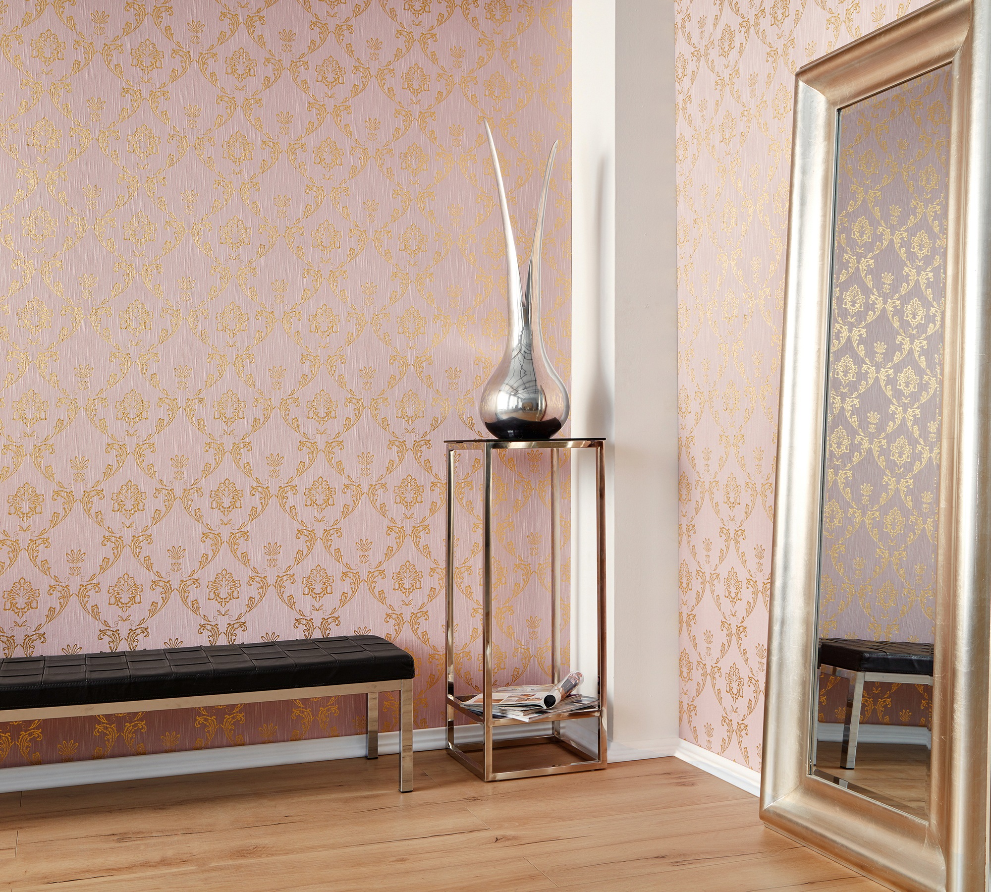Architects Paper Textiltapete »Metallic Silk«, Barock-matt-glänzend, Ornament Tapete Barock Tapeten Wohnzimmer Schlafzimmer Küche Flur Büro